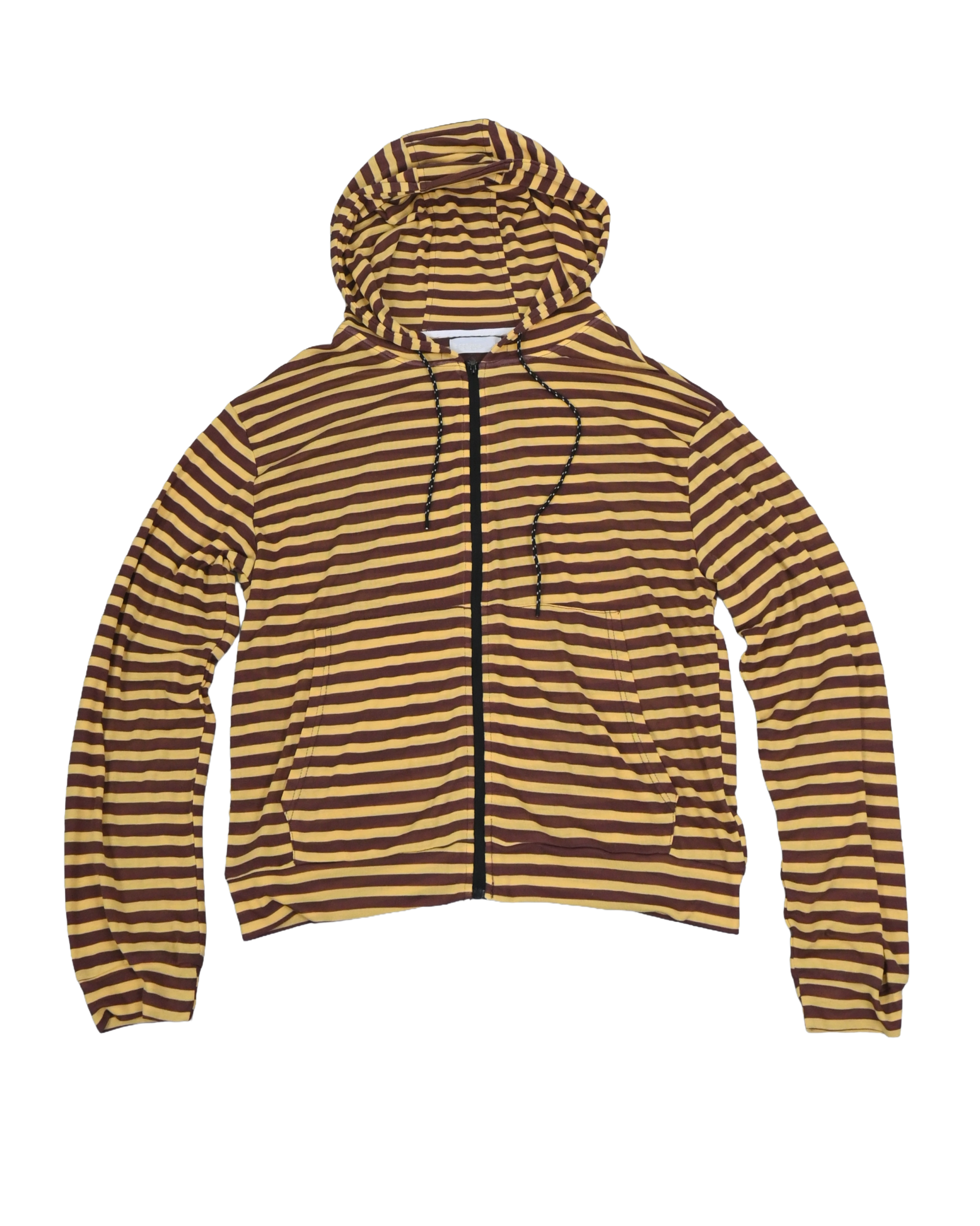 thin stripe hood zip-up