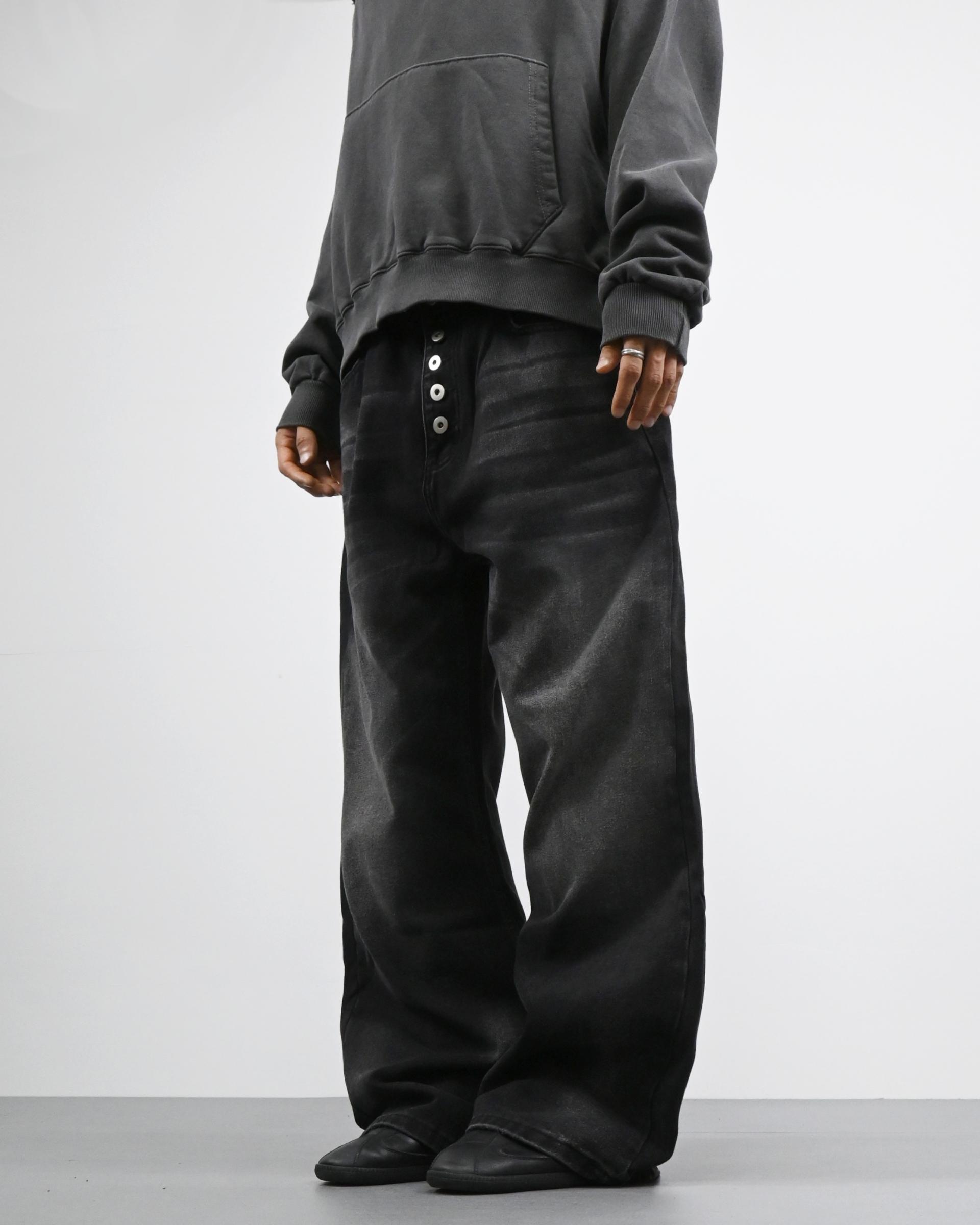 button flare denim pants