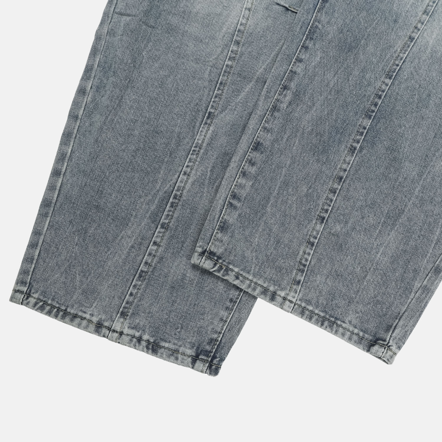 snap creased balloon denim pants