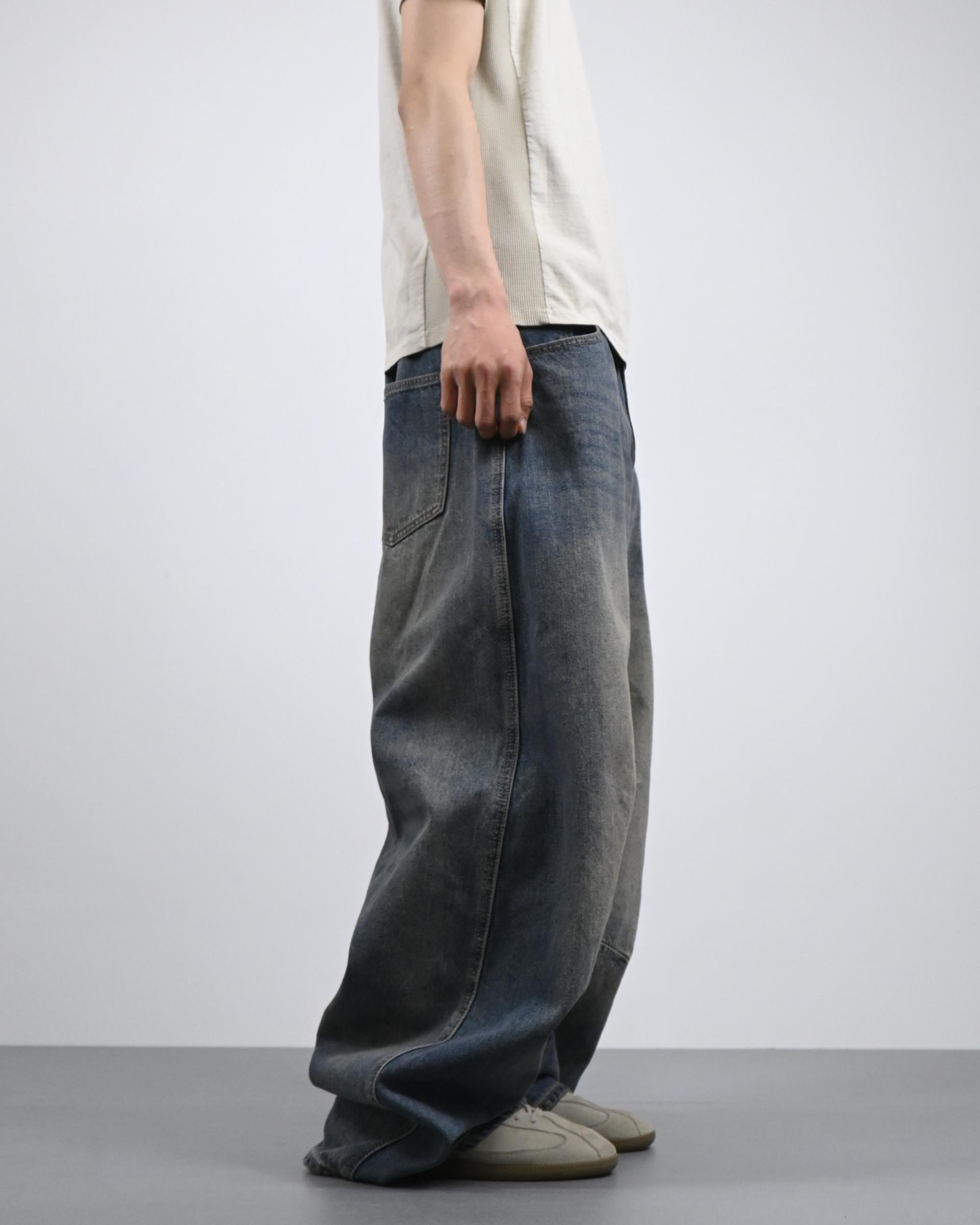 dart balloon denim pants (tin blue)