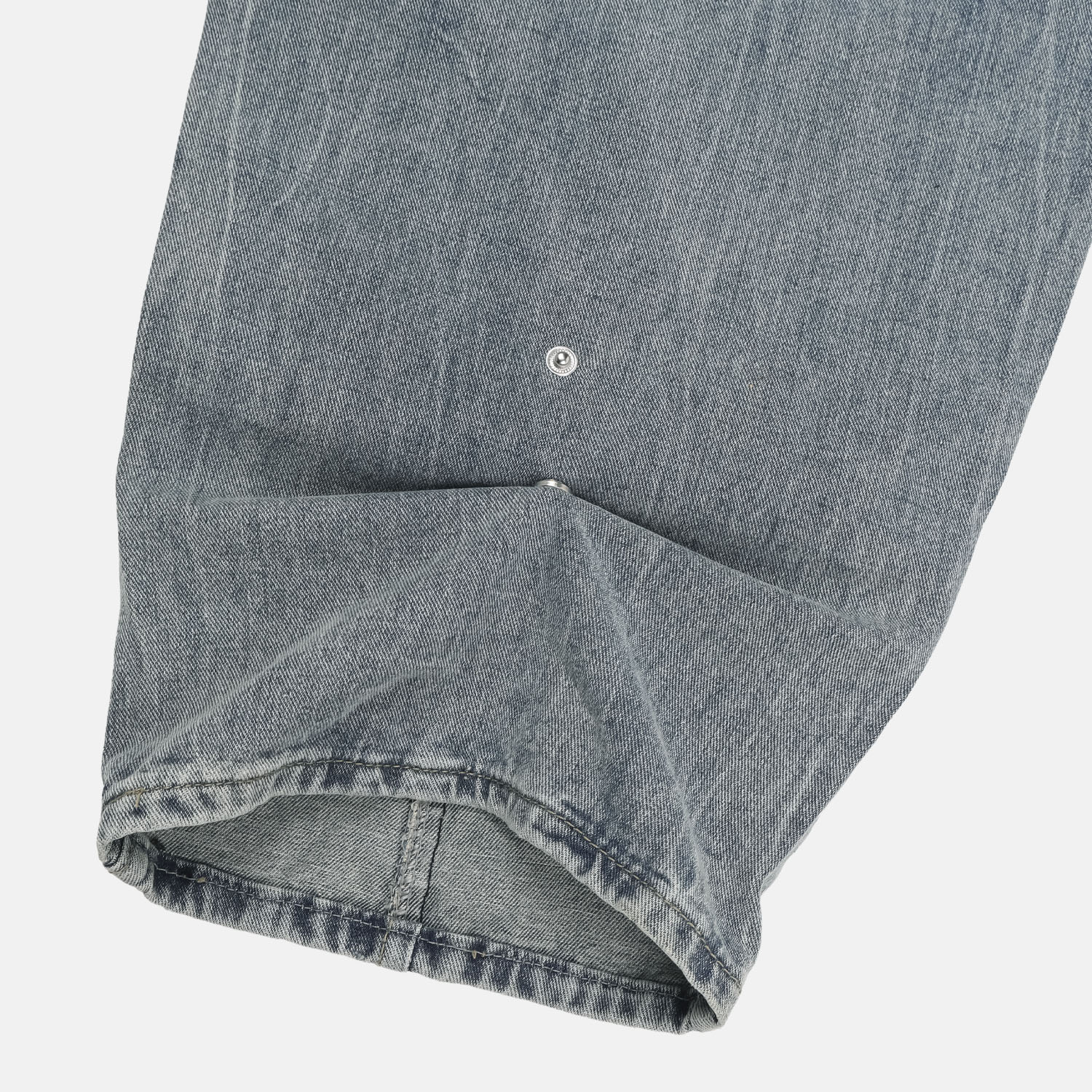 snap creased balloon denim pants