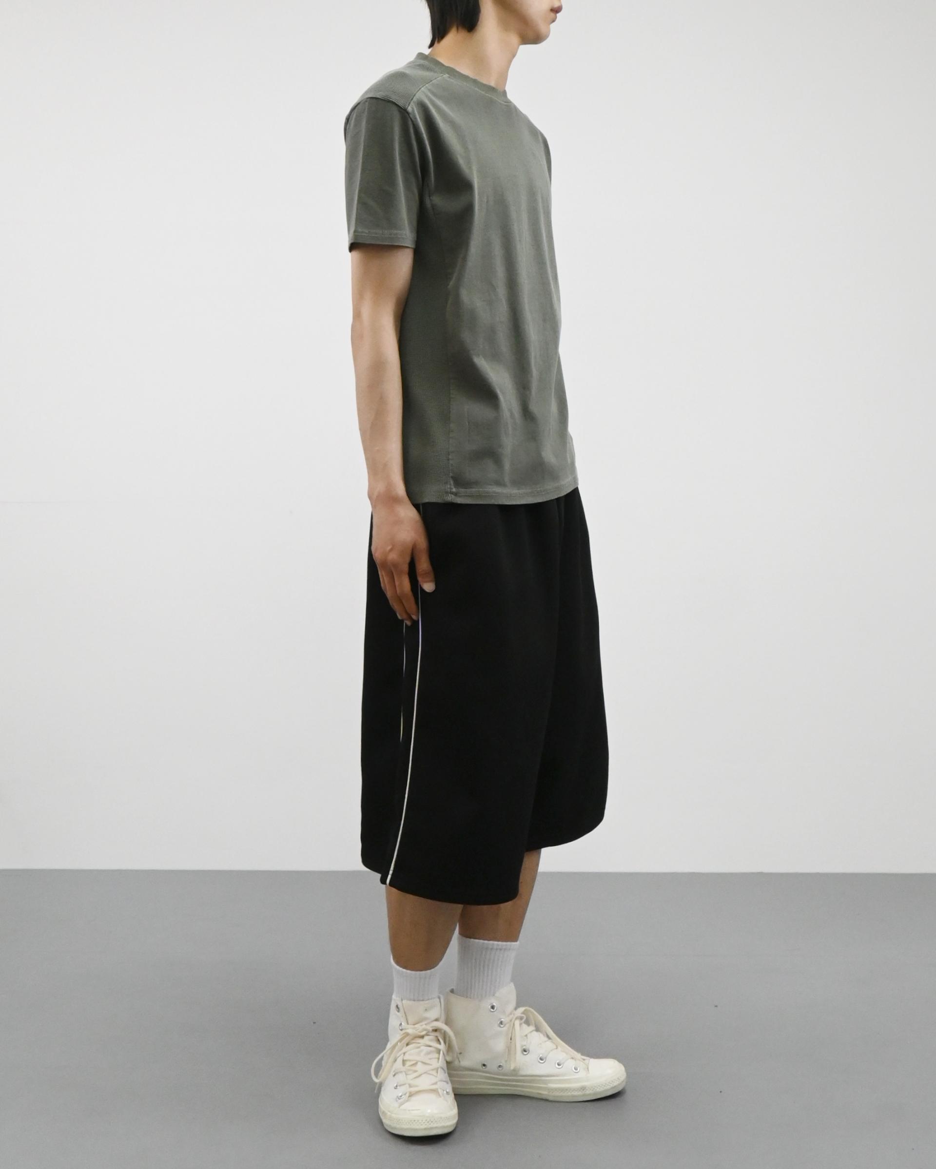 waffle panel pigment half t-shirt