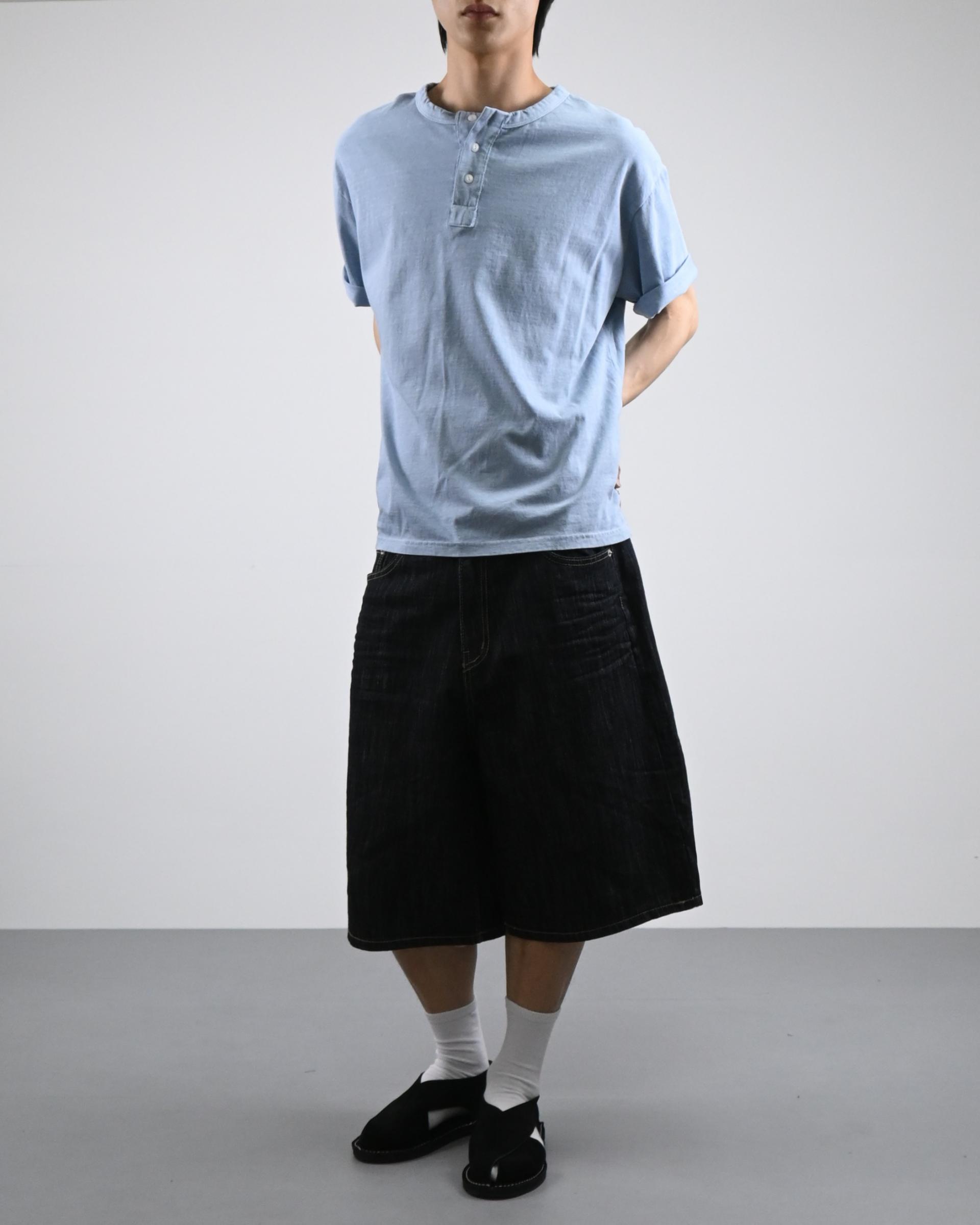 dying henley neck half t-shirt