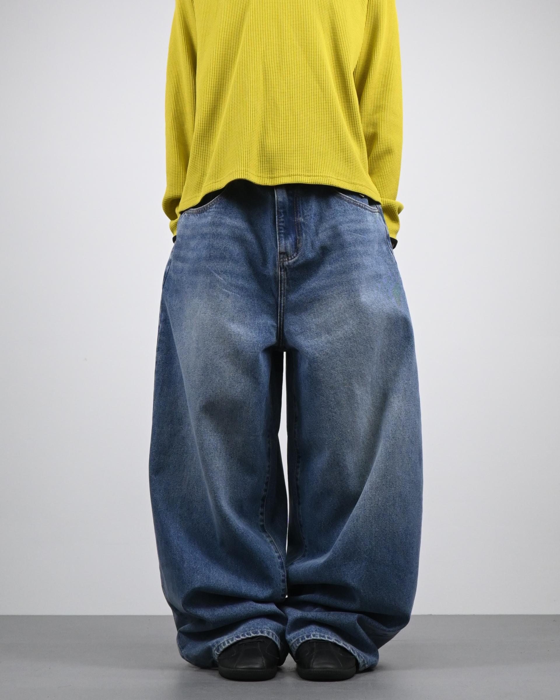 banding balloon denim pants