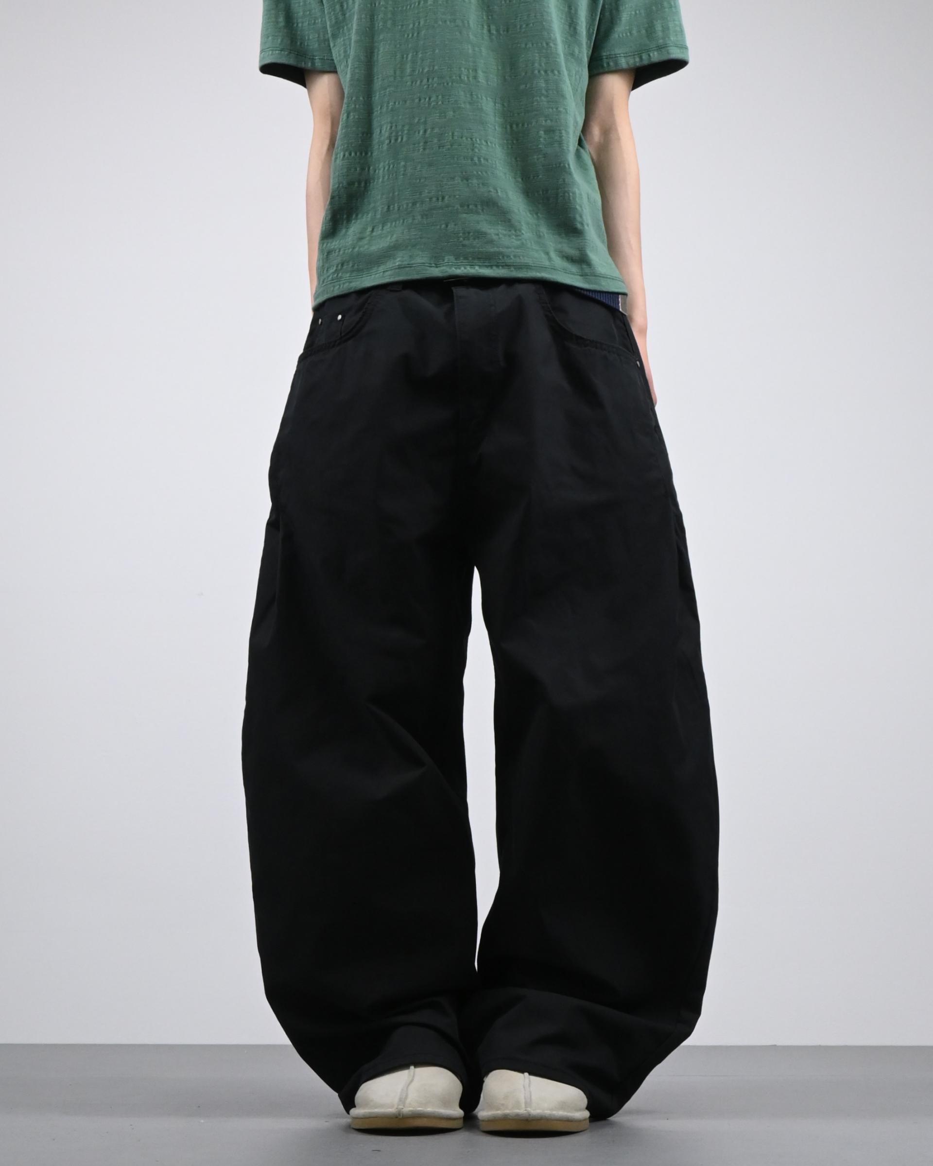 cp side tuck cotton curved pants