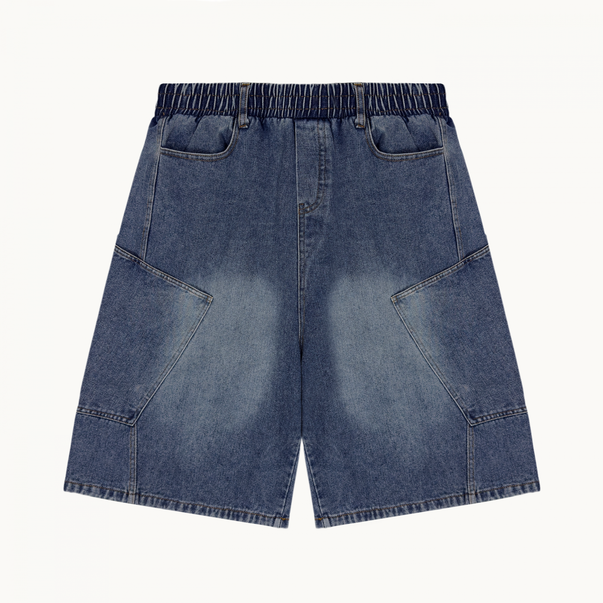 side pocket bermuda denim pants