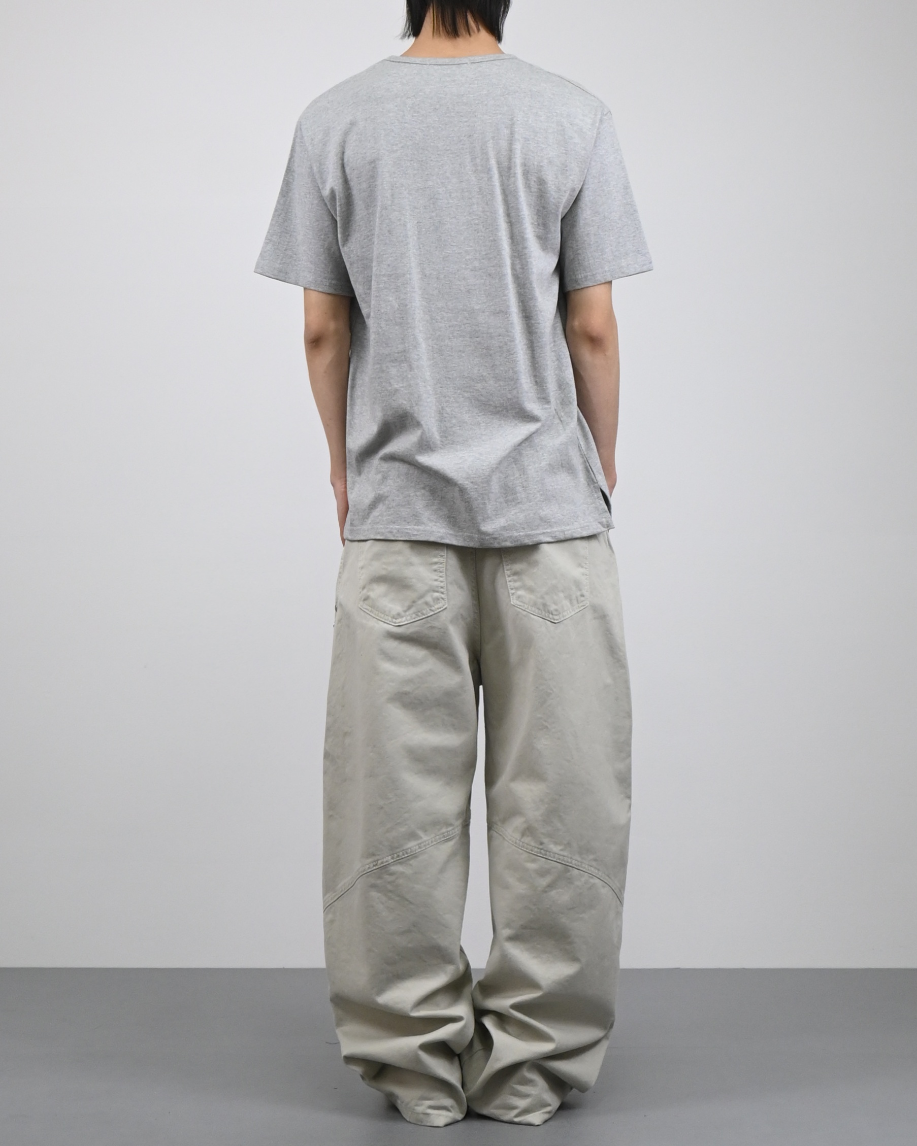 u-neck slit half t-shirt