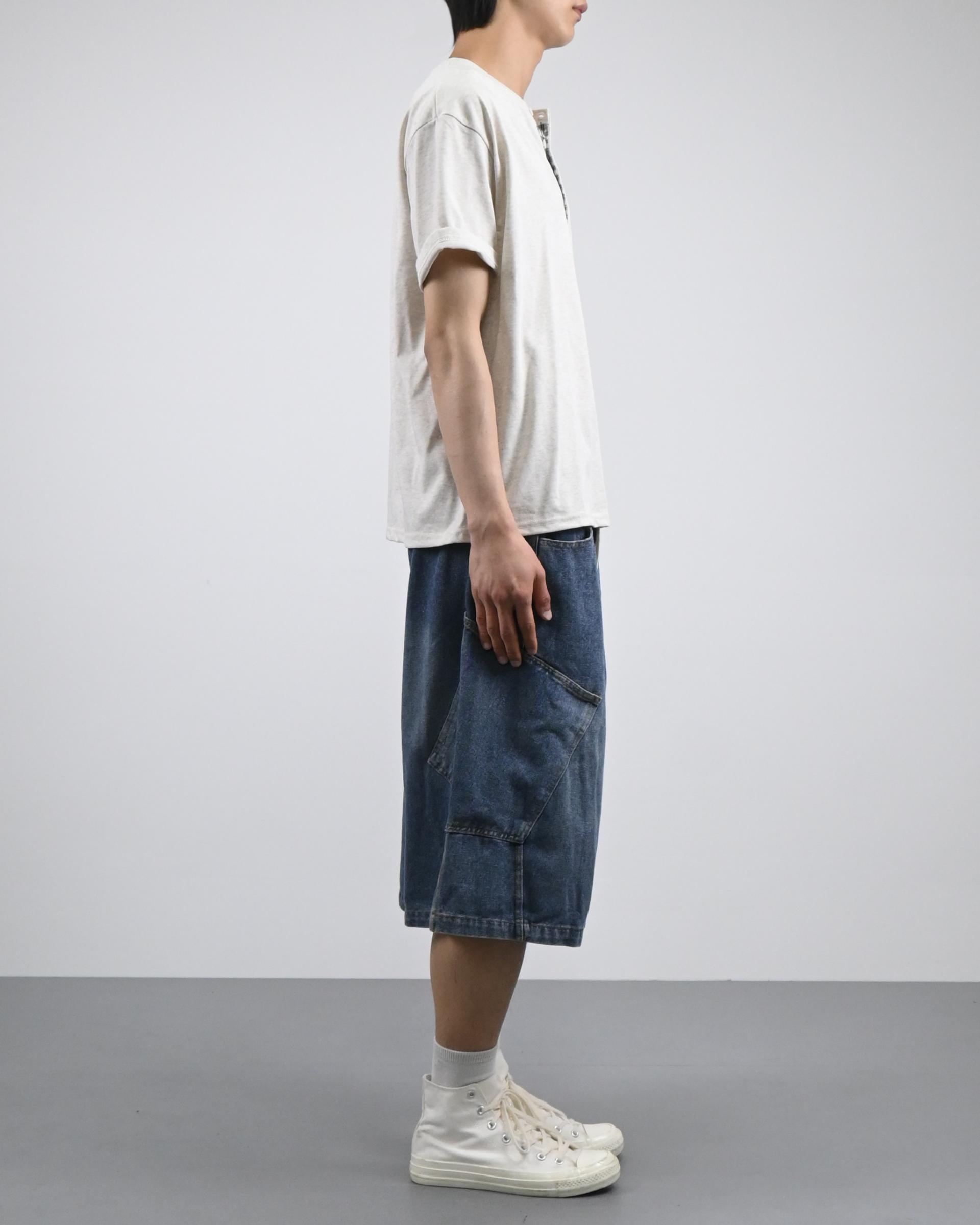 side pocket bermuda denim pants