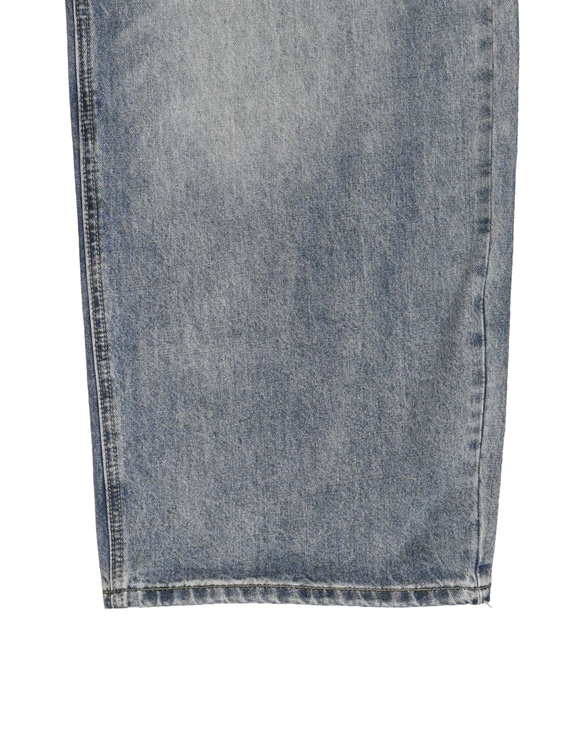 tiger washed curved denim pants