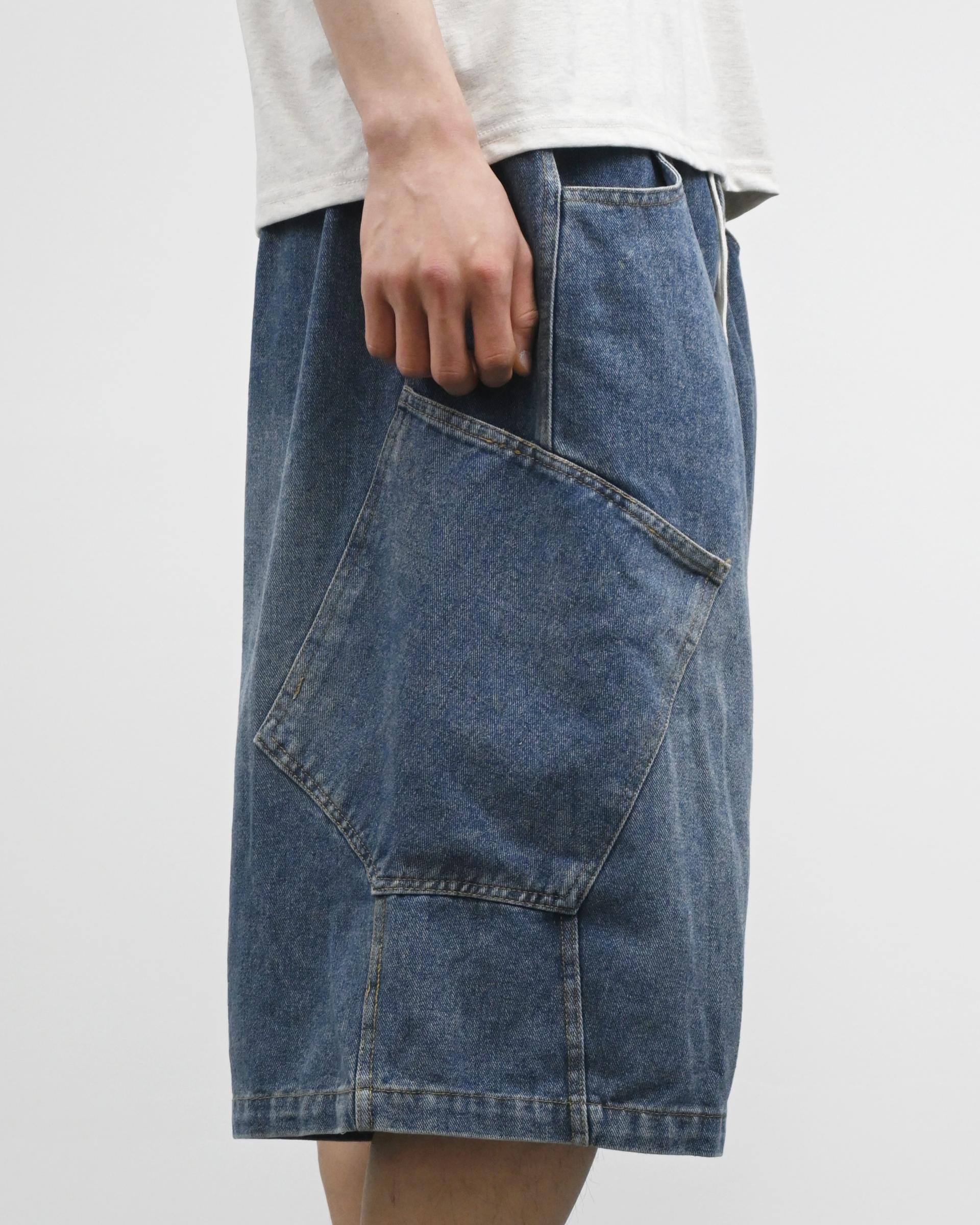 side pocket bermuda denim pants