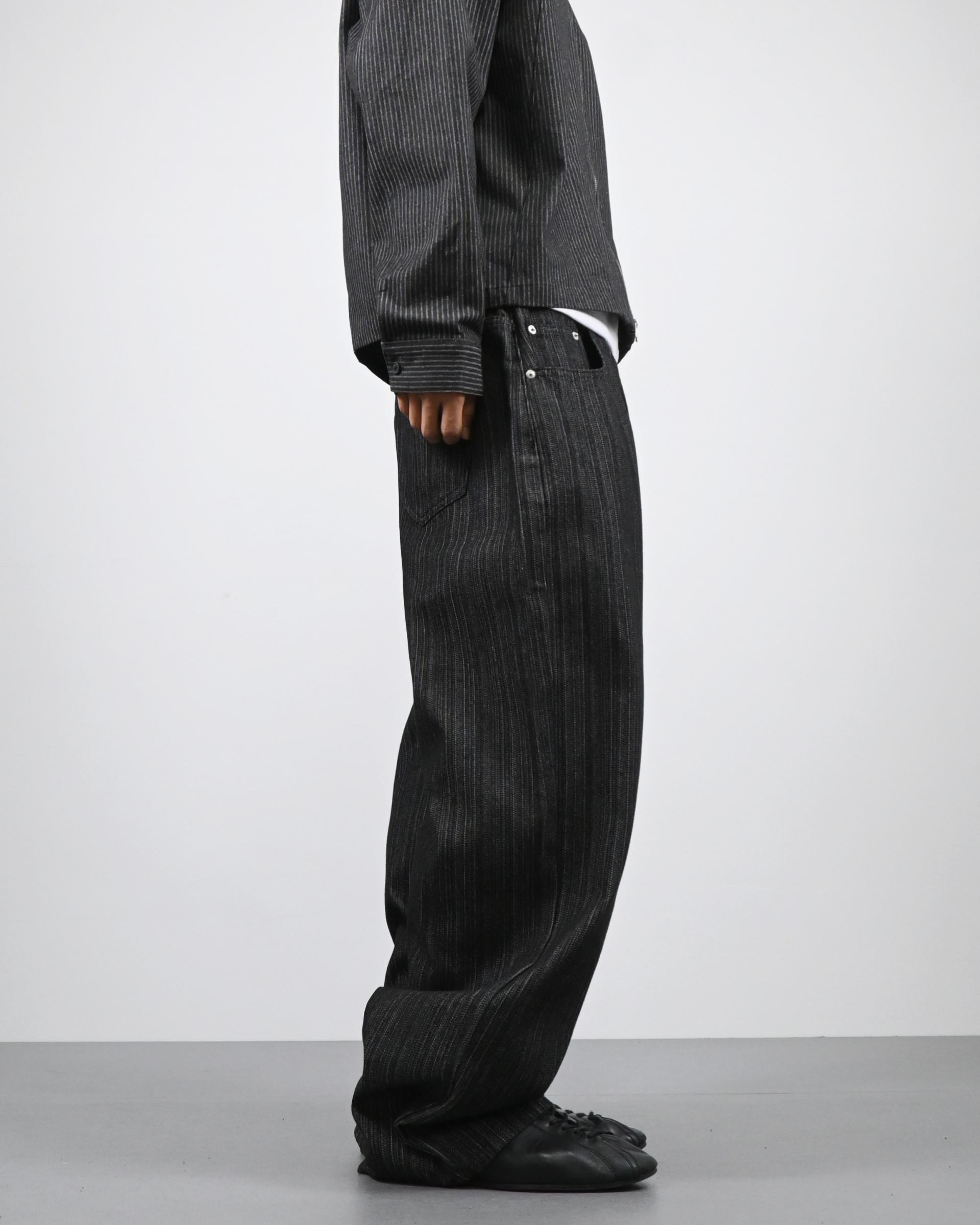 sparkle stripe denim pants