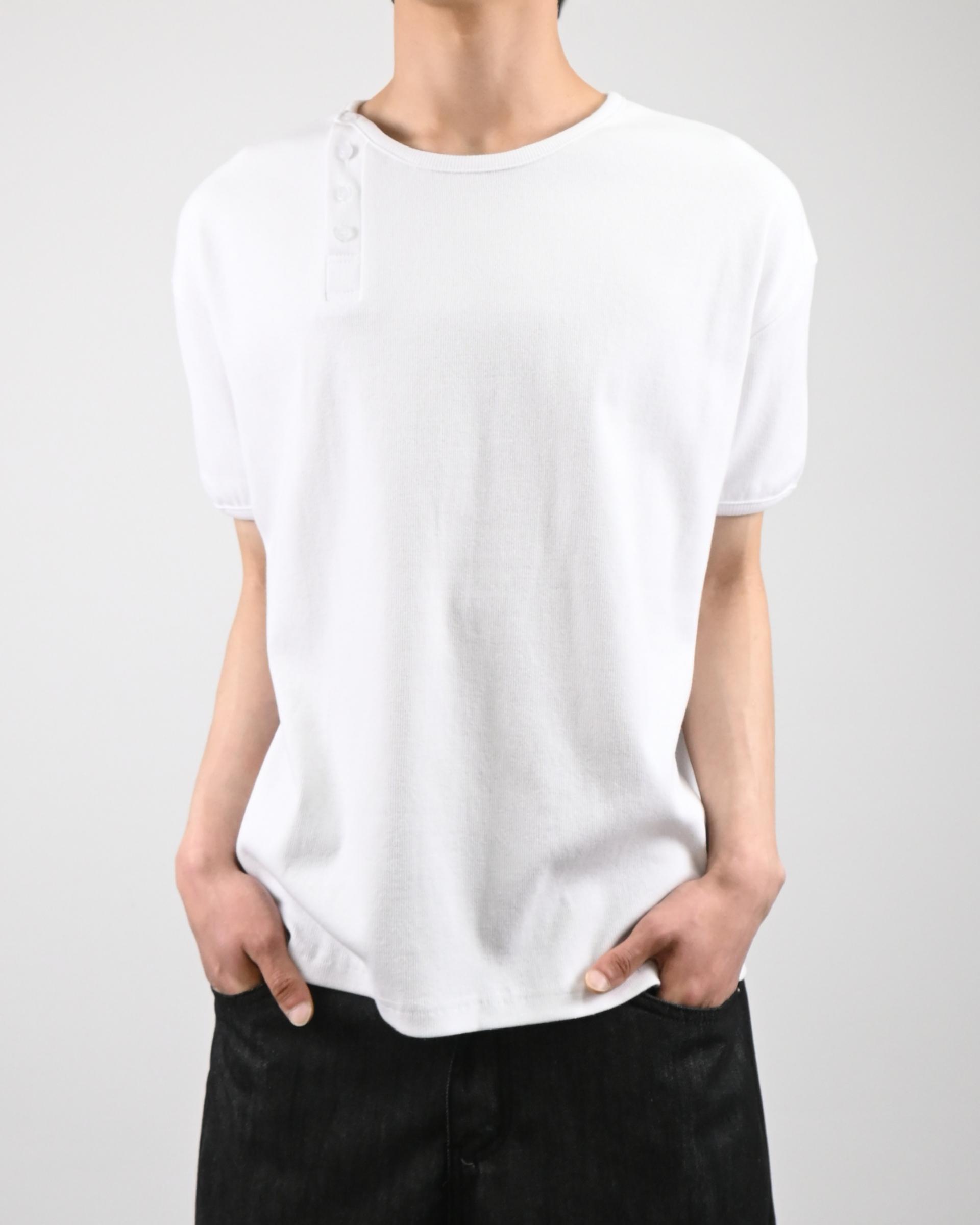 offset henley neck ringer half t-shirt