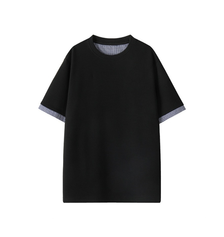 check roll-up half t-shirt