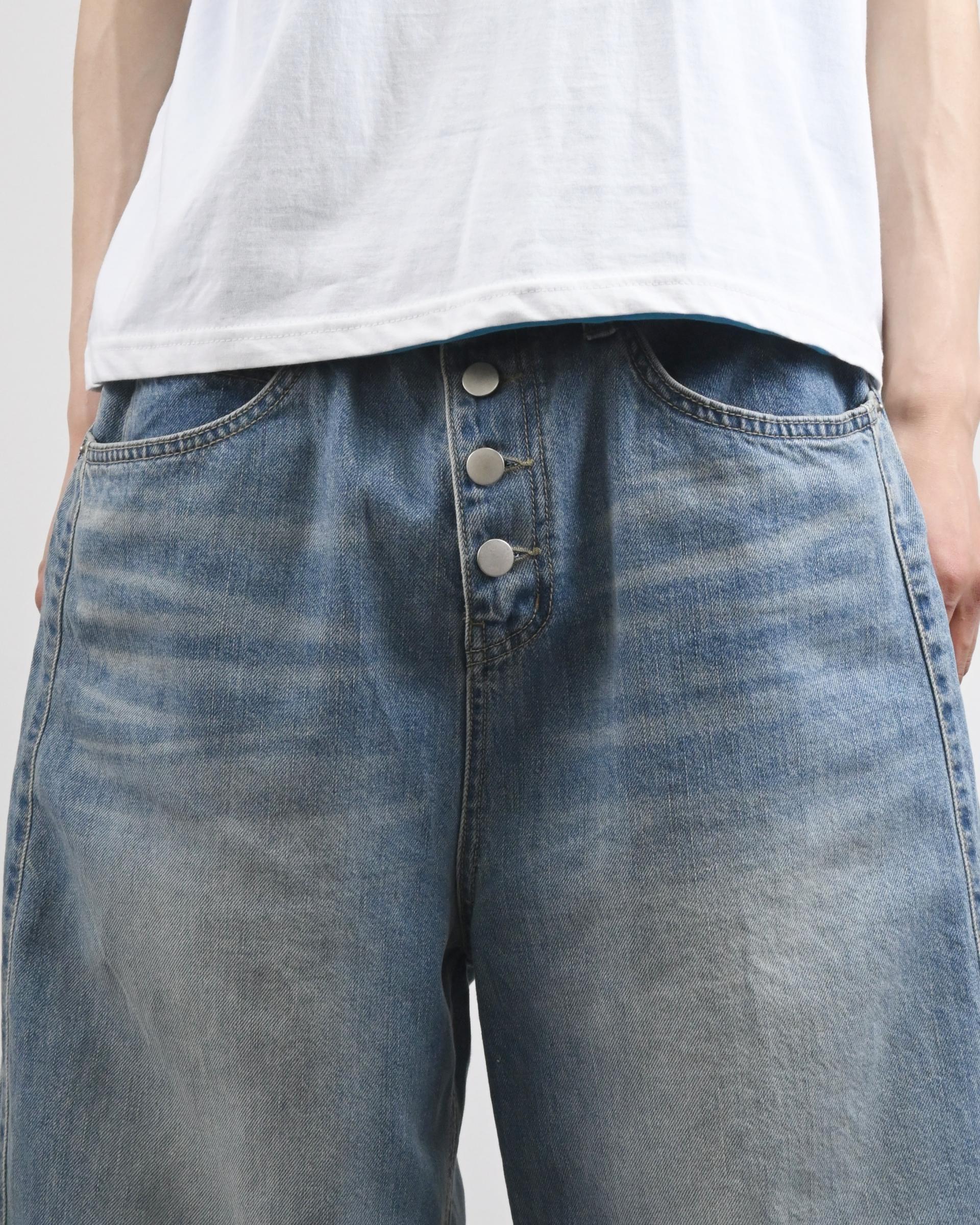 snap track denim pants