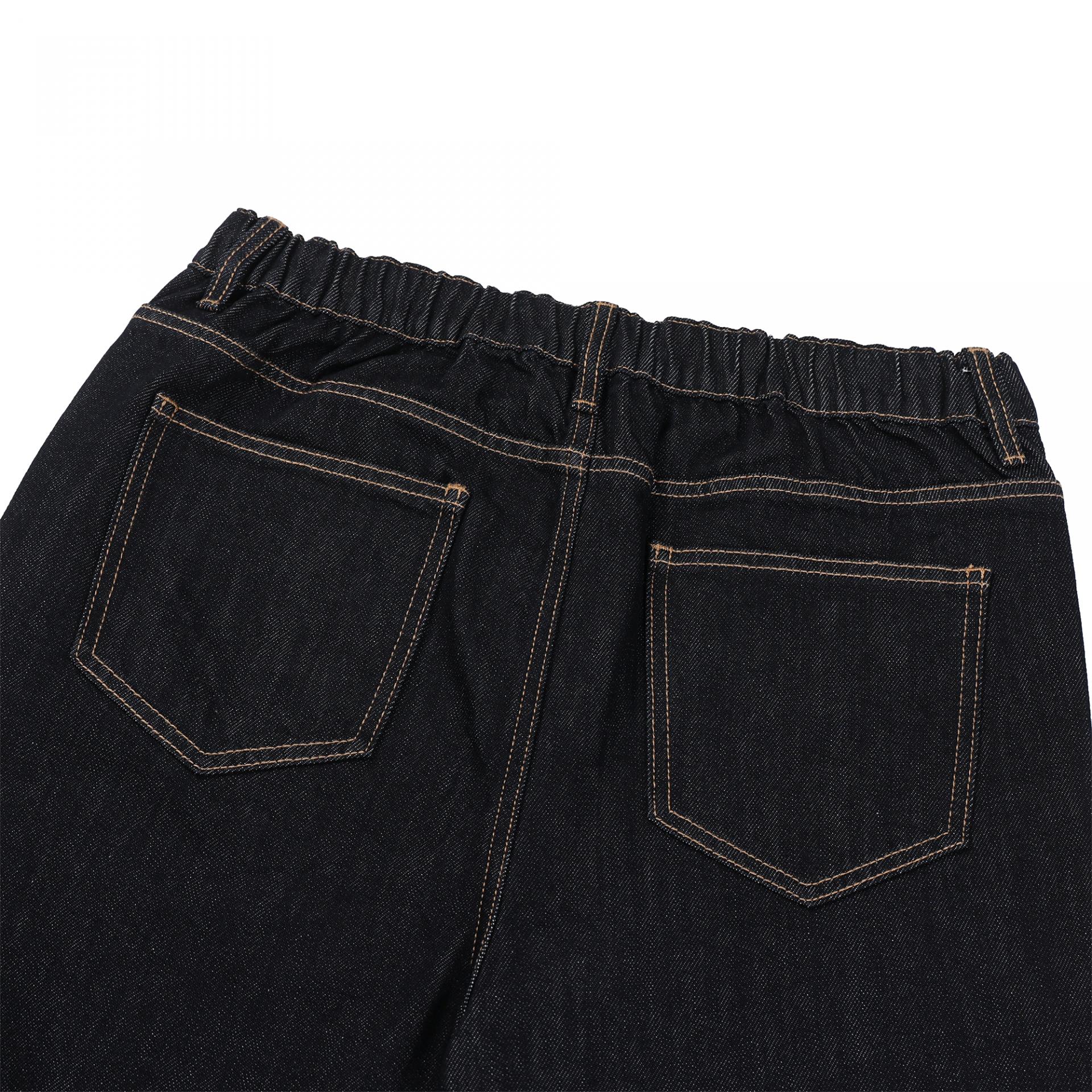 banding raw denim relaxed pants