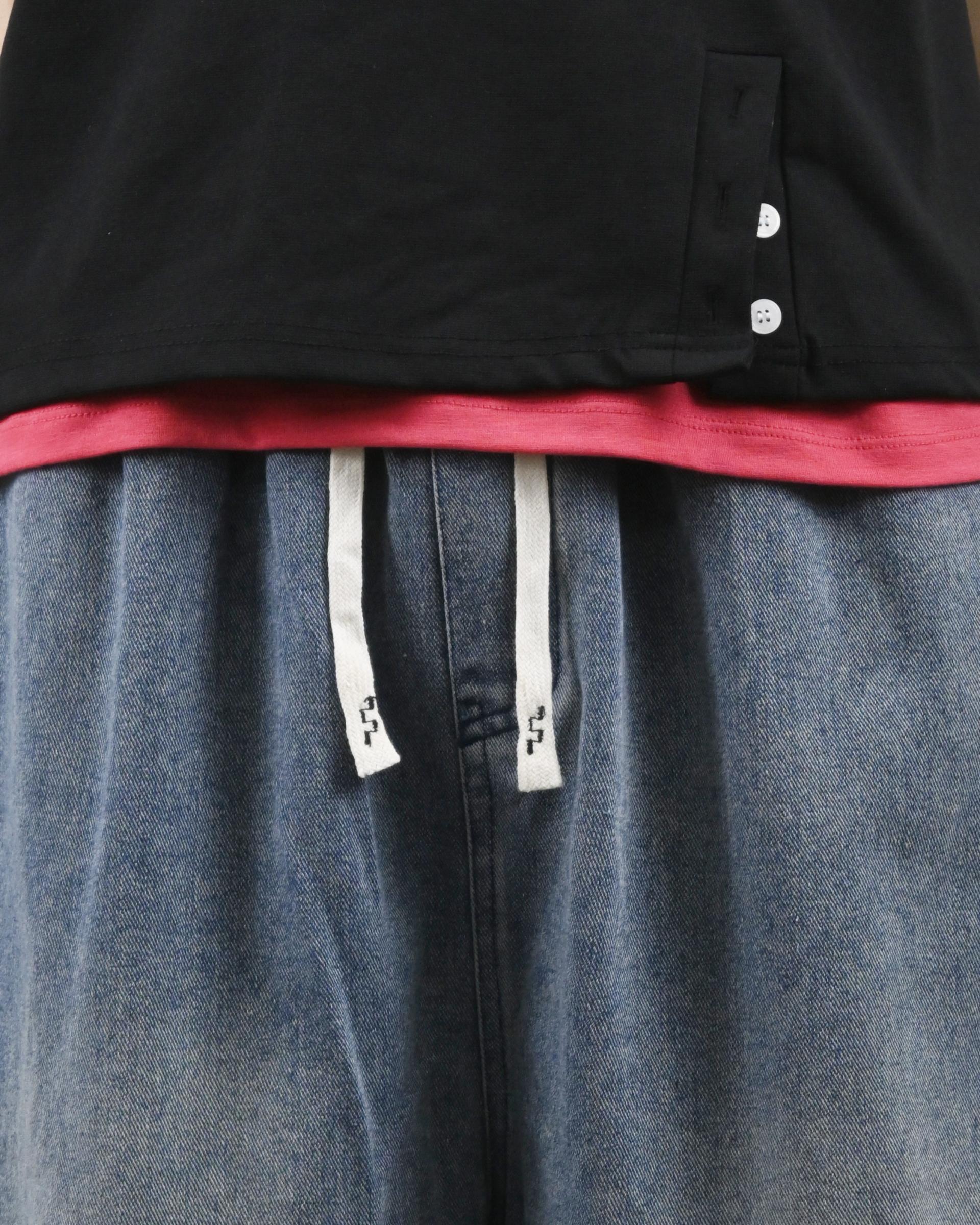 banding vintage carpenter bermuda denim pants