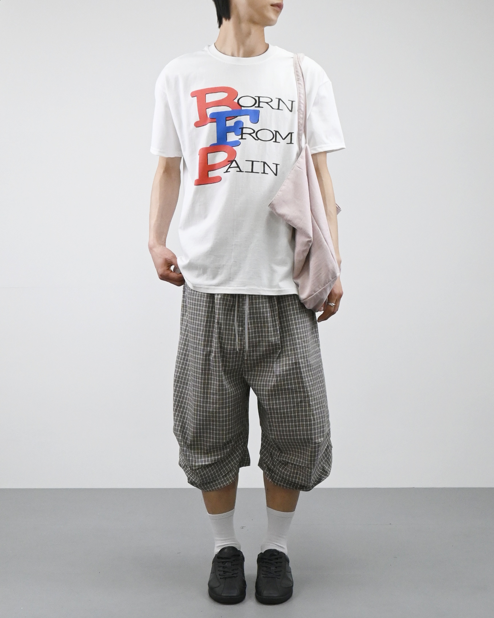 checkered bermuda cotton pants
