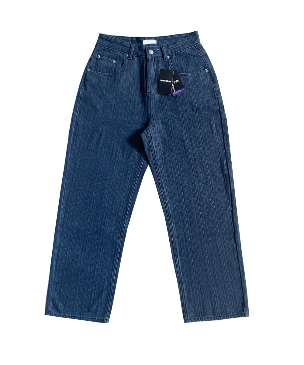 sparkle stripe denim pants