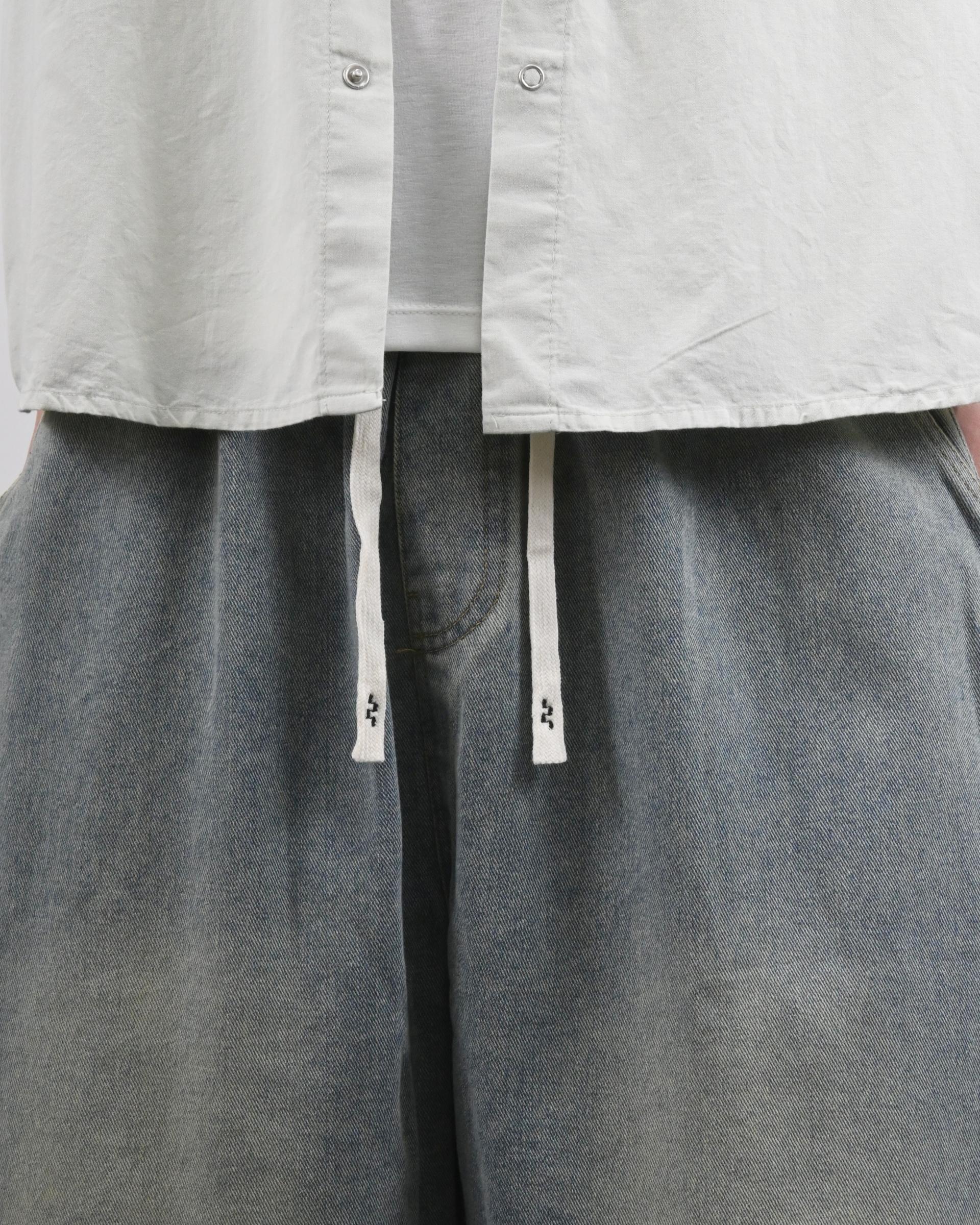 banding vintage carpenter bermuda denim pants