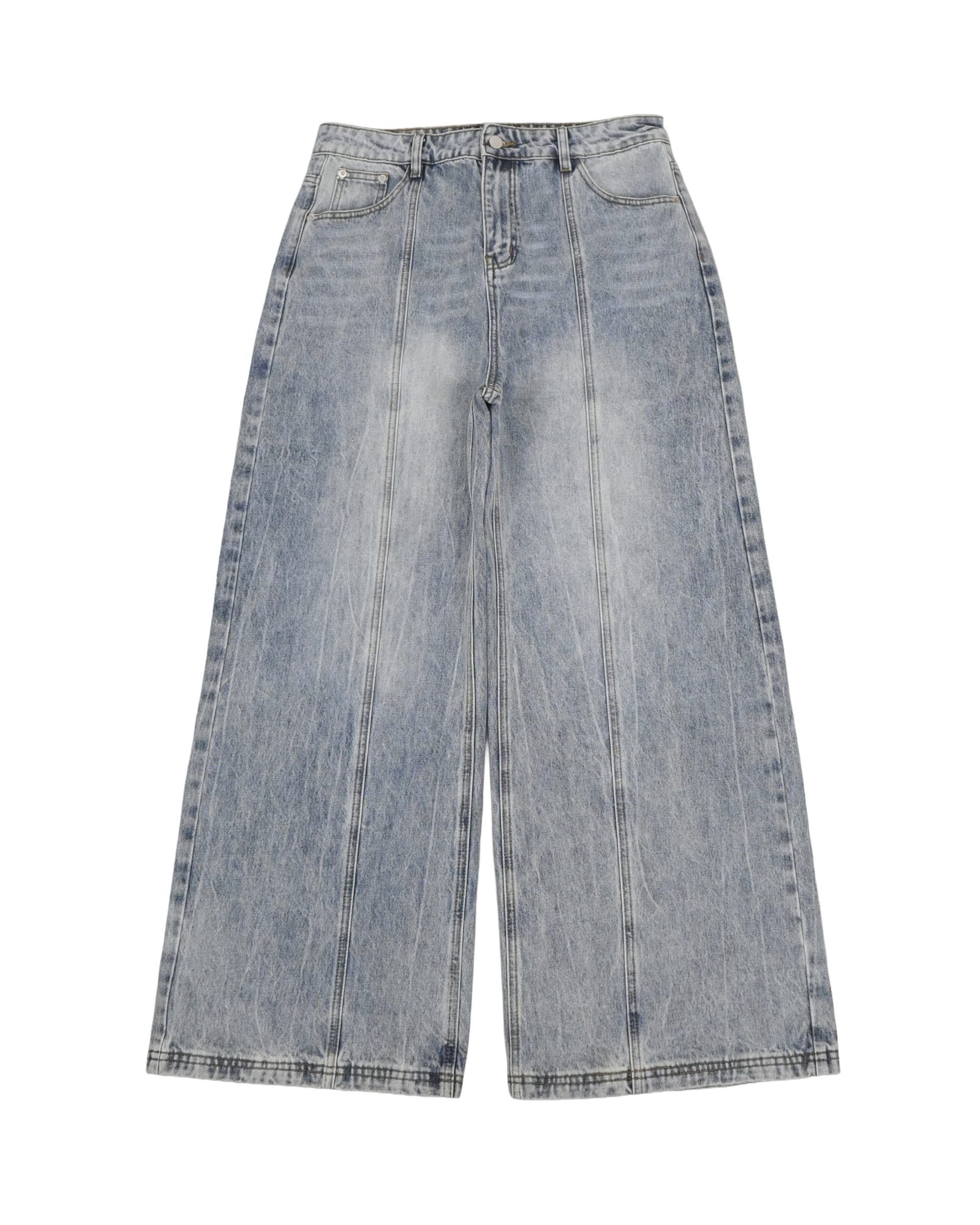 light blue over wide line denim pants