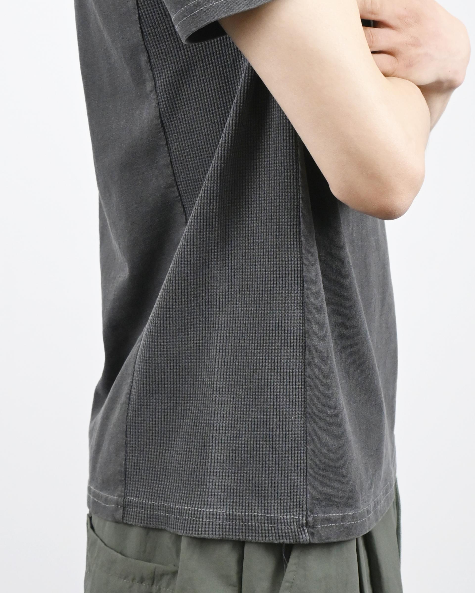 waffle panel pigment half t-shirt