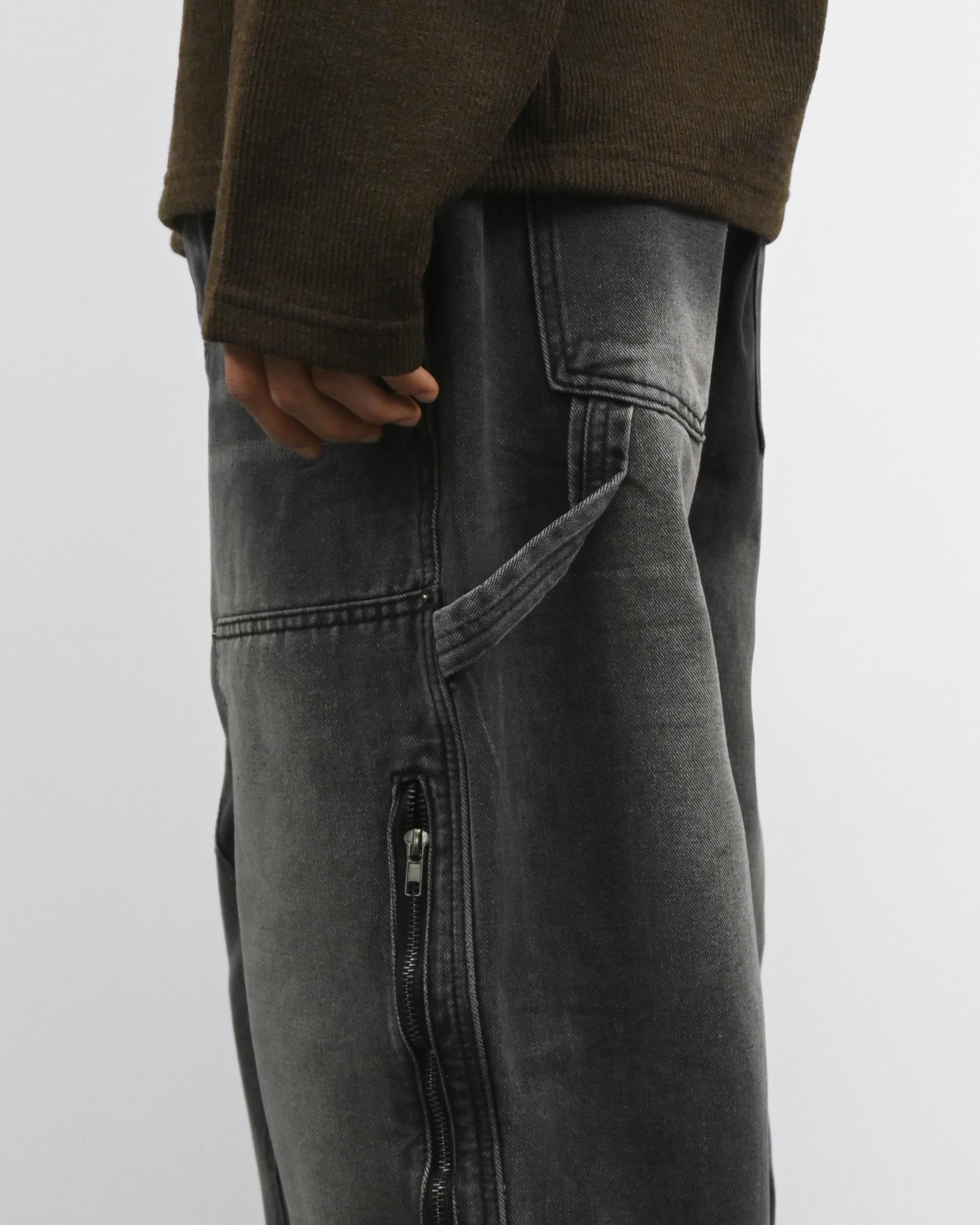 zipper carpenter denim pants