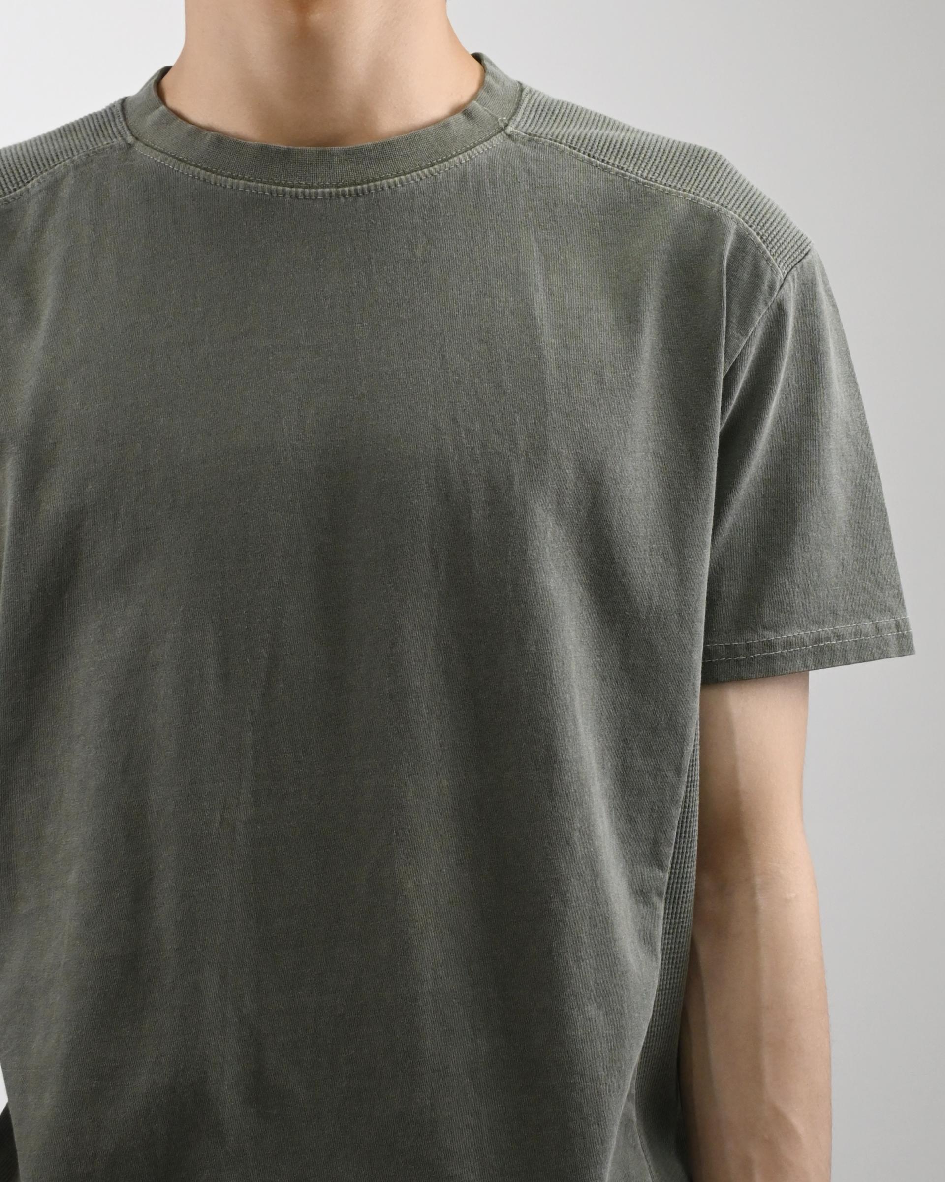 waffle panel pigment half t-shirt