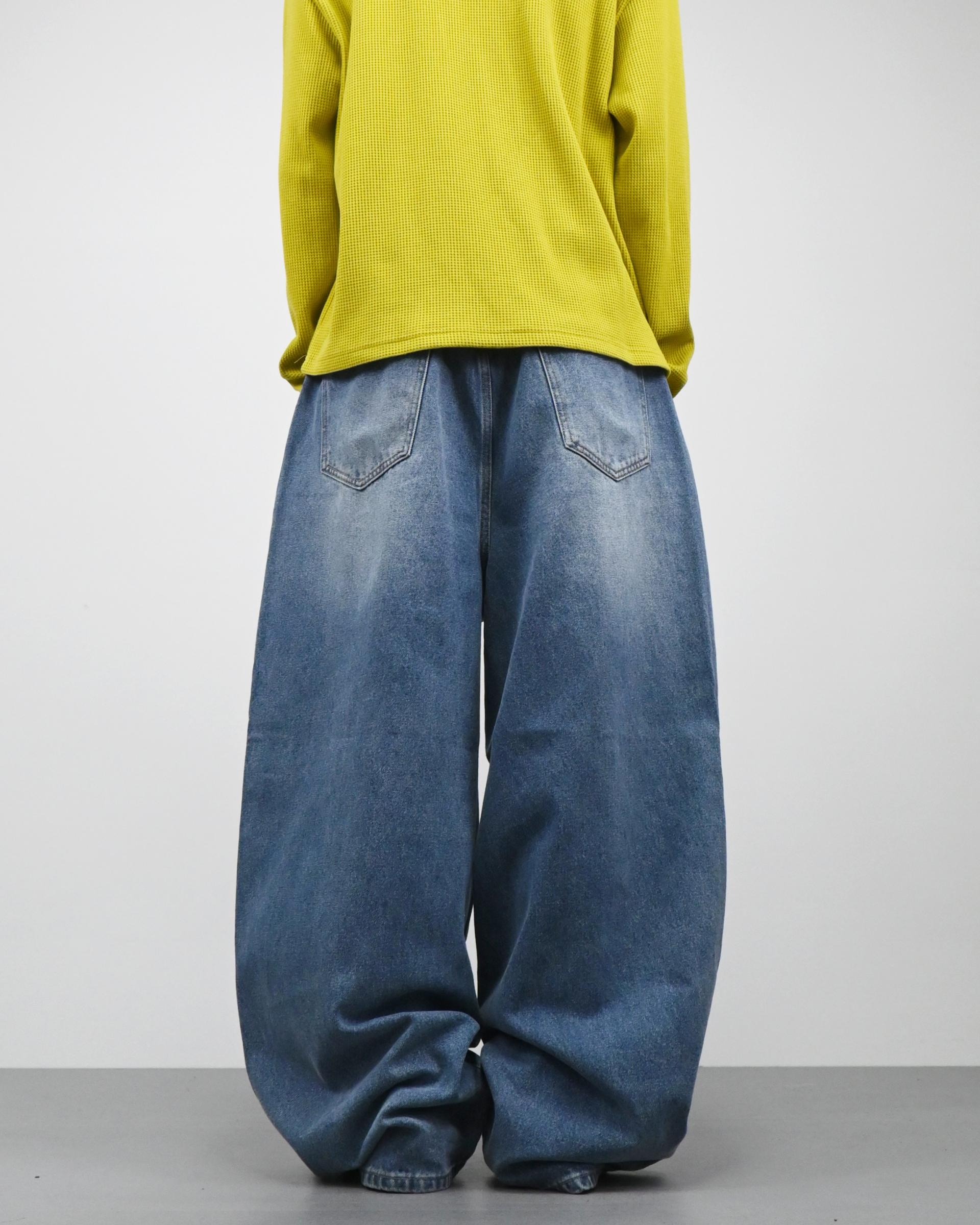 banding balloon denim pants