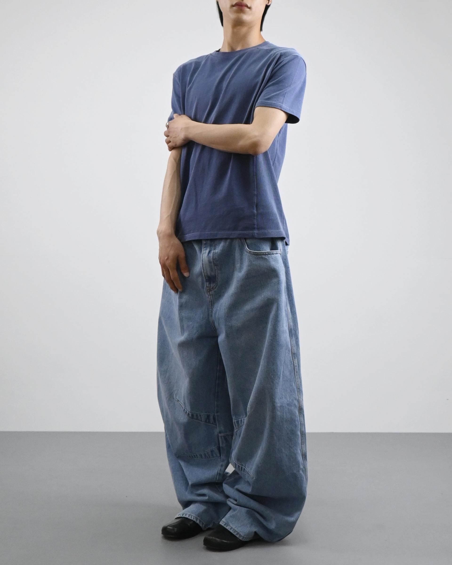 dart balloon denim pants (mid blue)