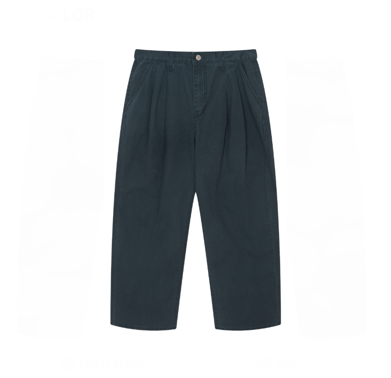 two tuck pigment cotton pants