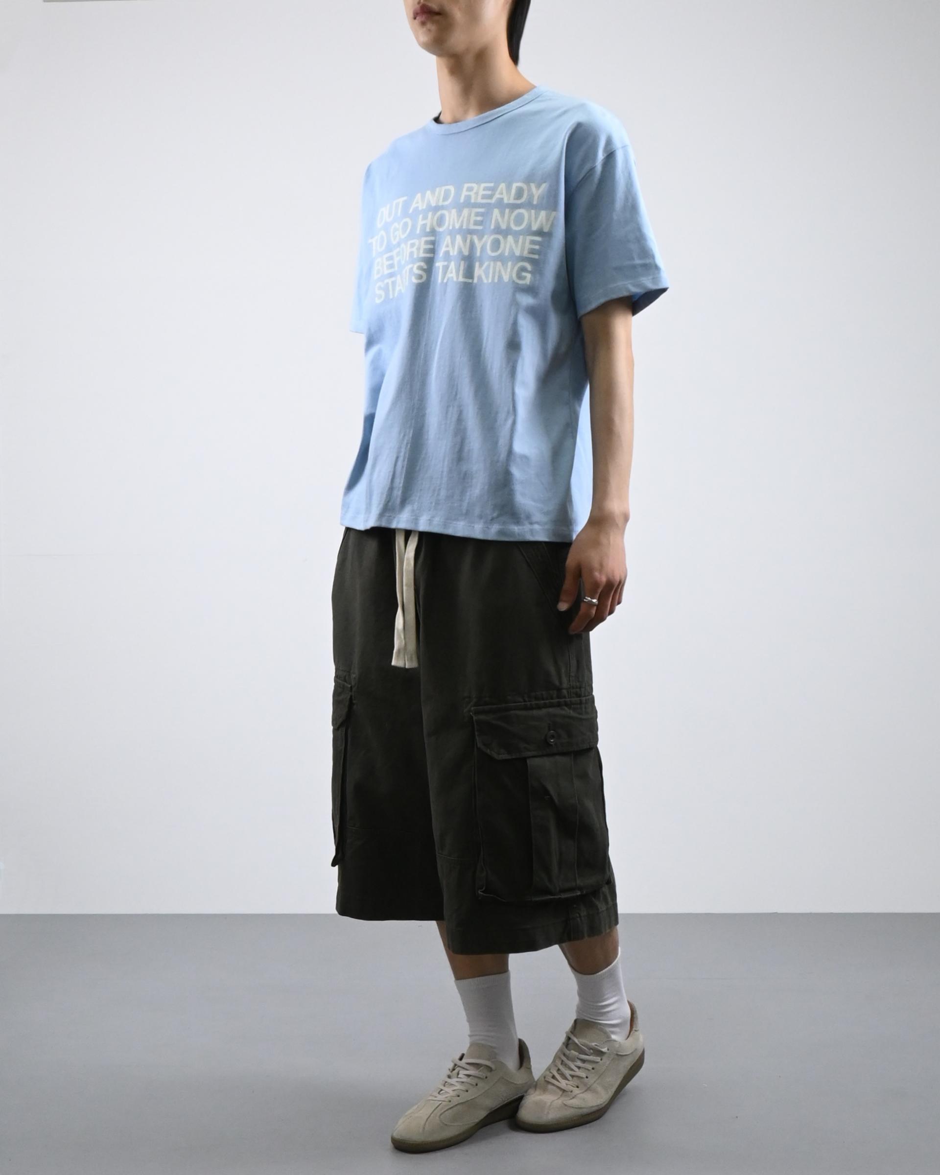 blur lettering half t-shirt