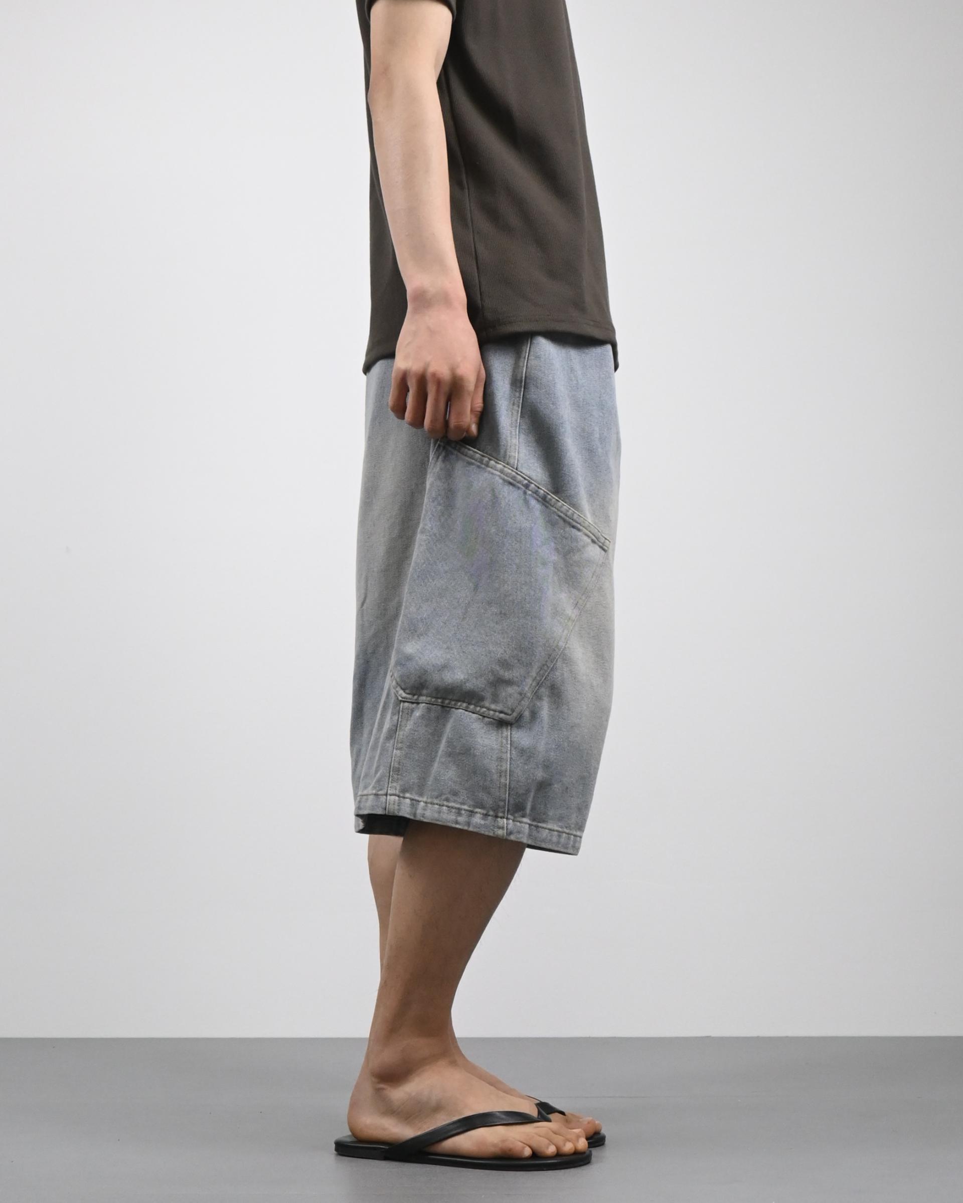 side pocket bermuda denim pants