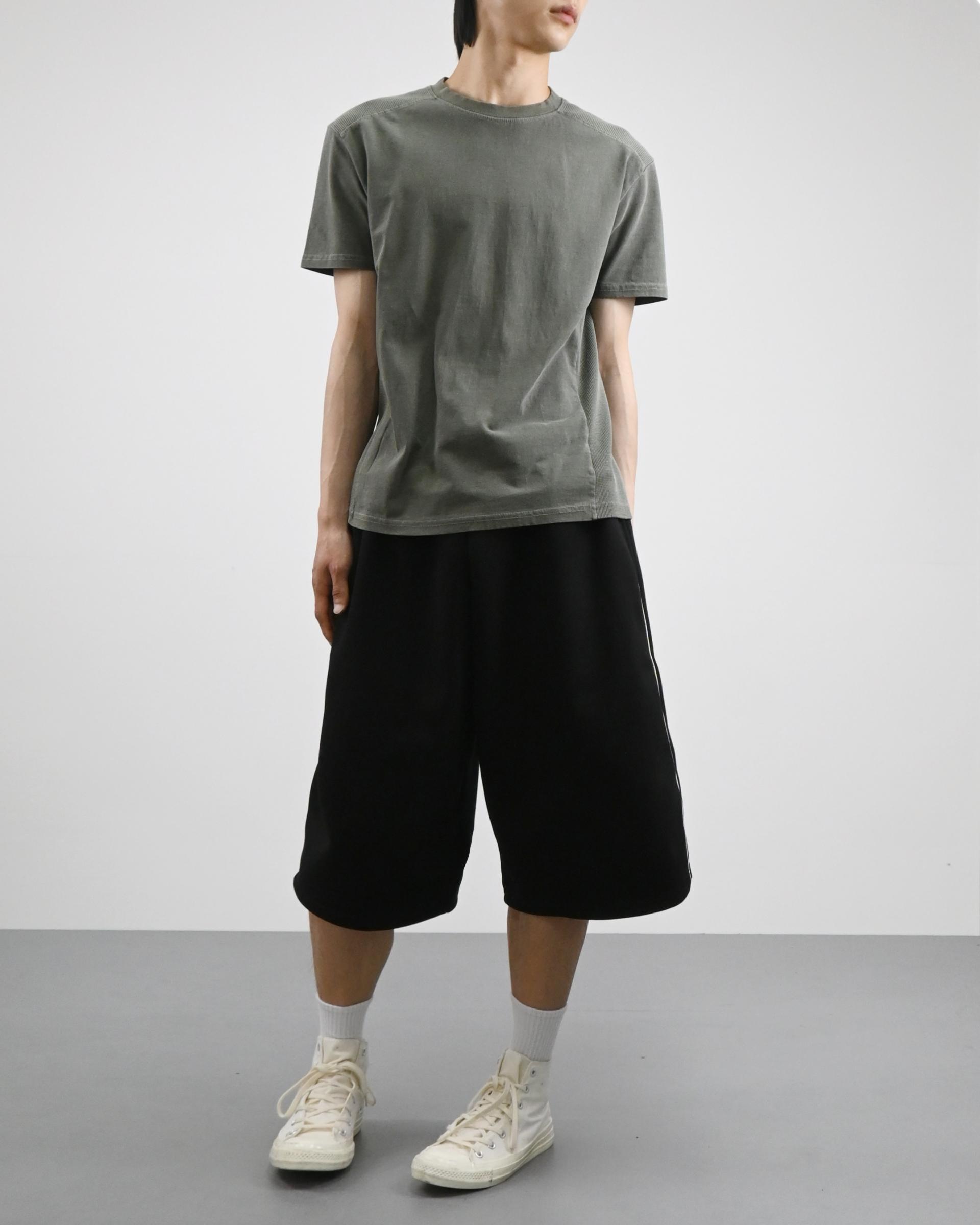 waffle panel pigment half t-shirt