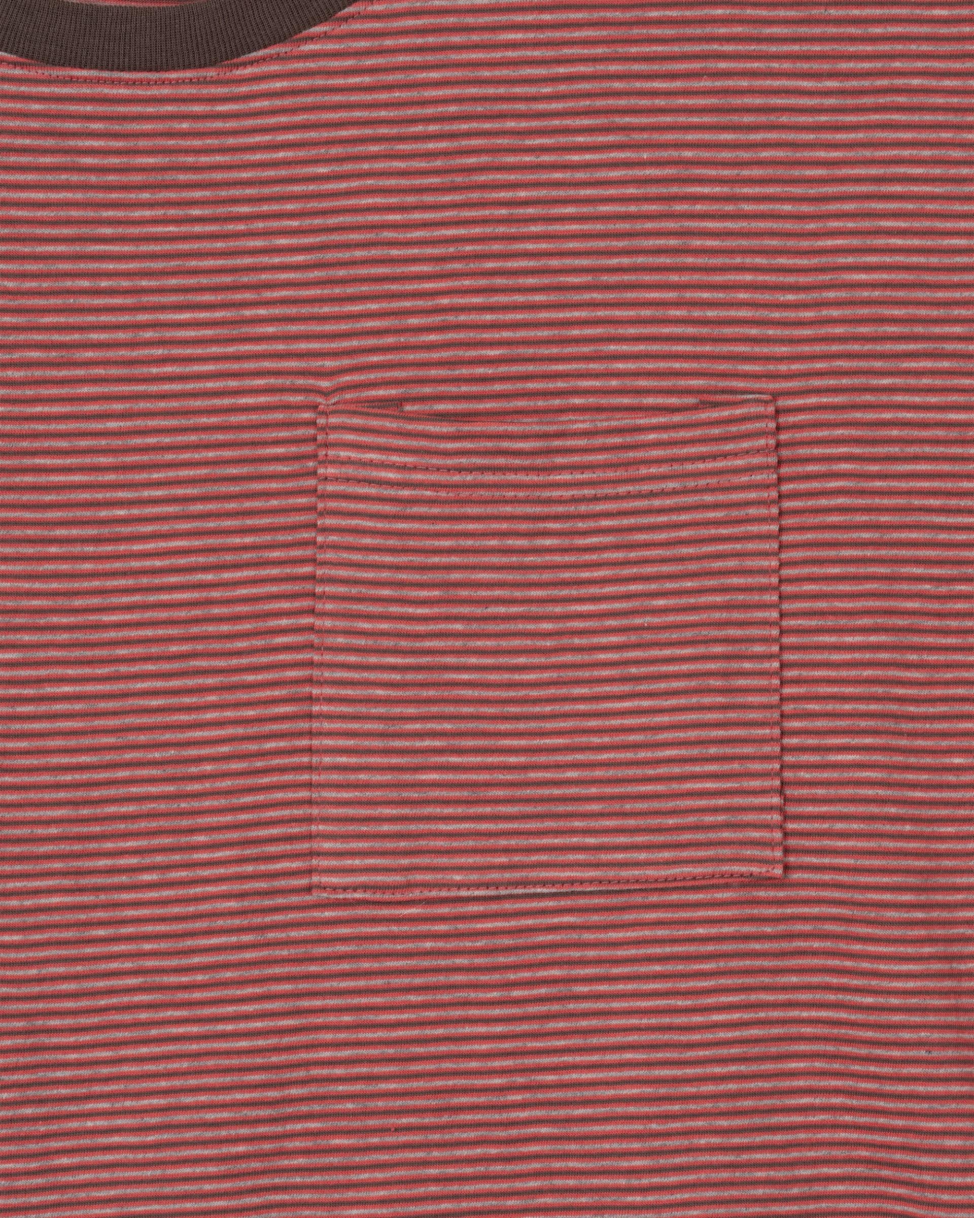 ringer stripe pocket half-t-shirt
