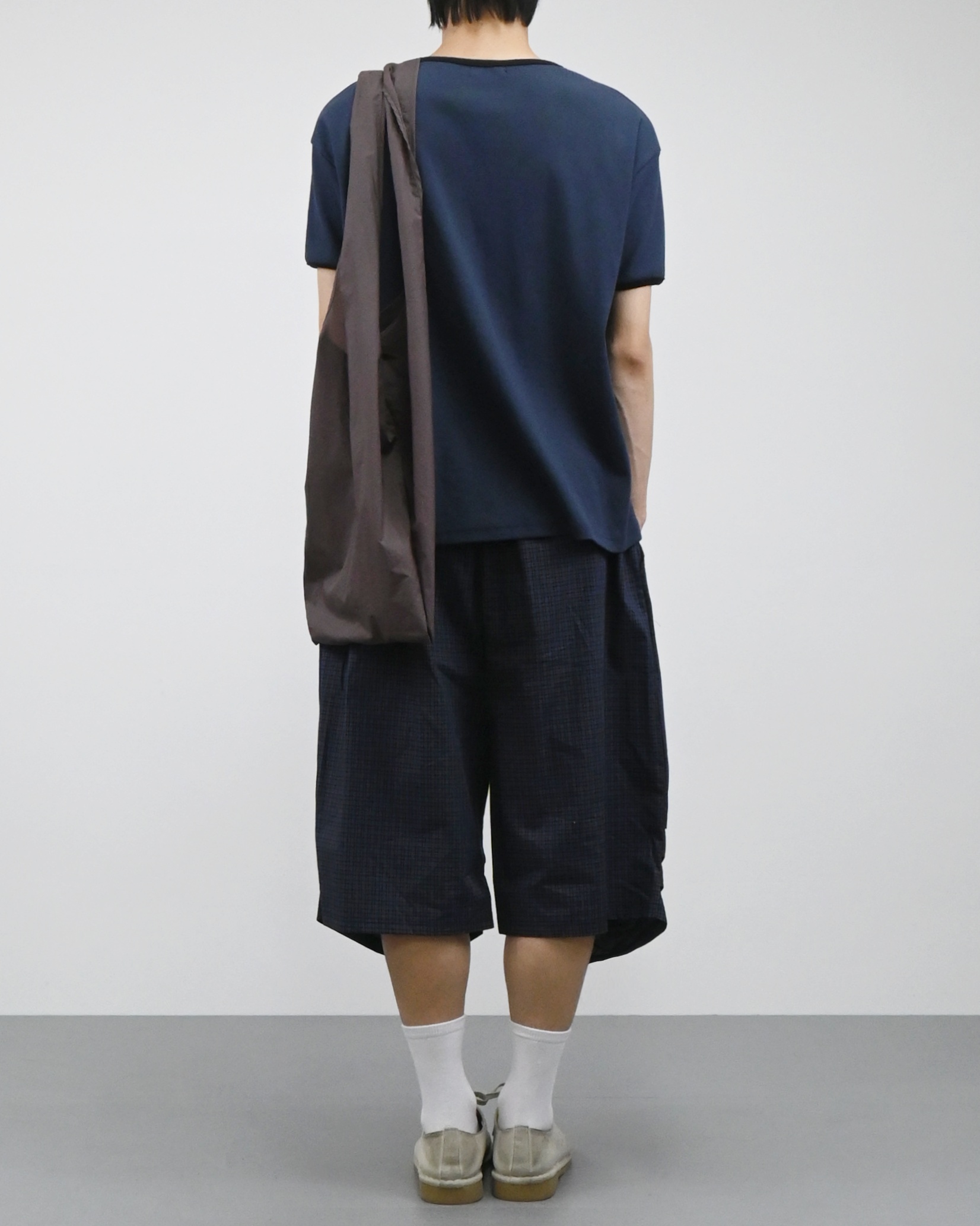 offset henley neck ringer half t-shirt