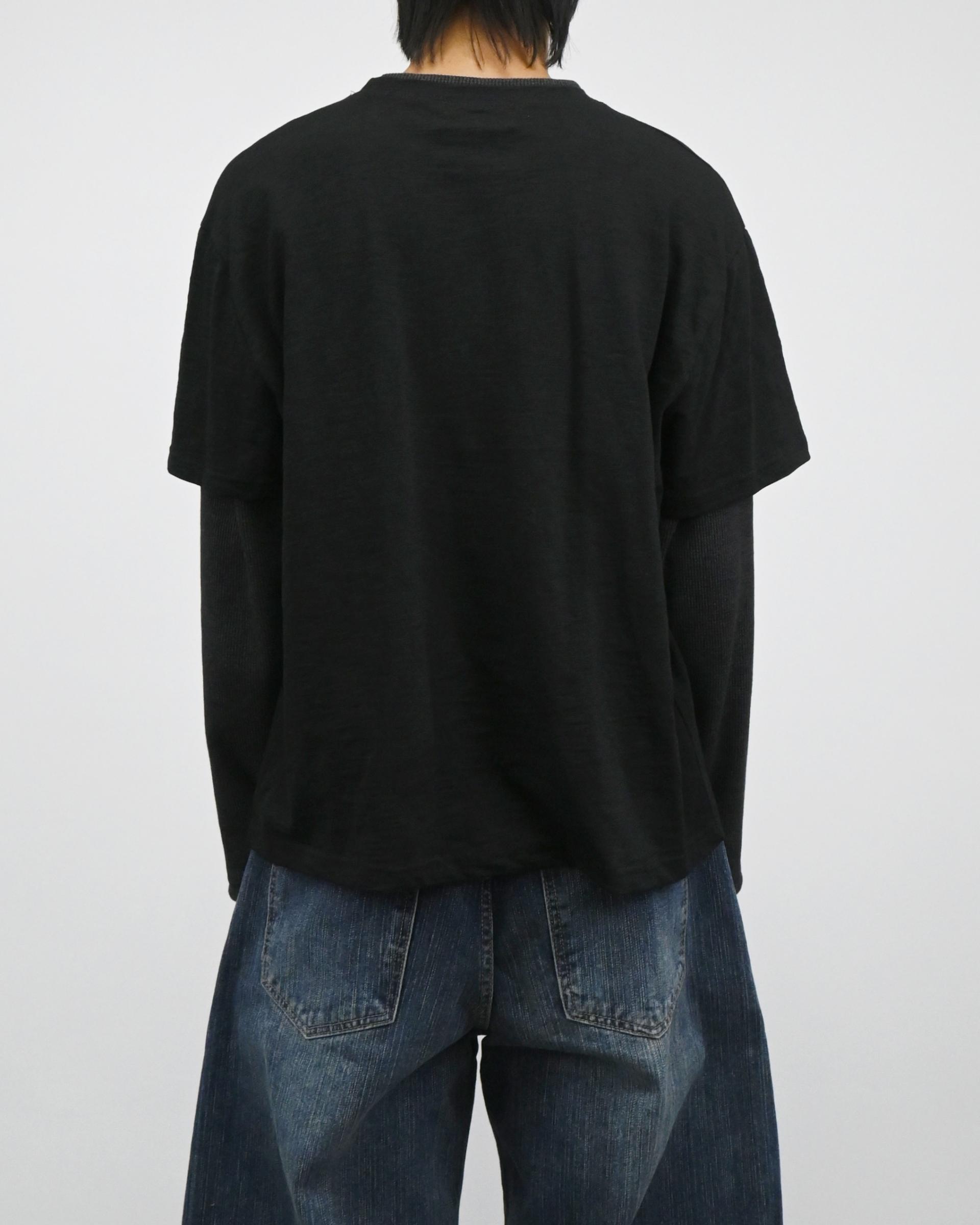 slub waffle layered t-shirt