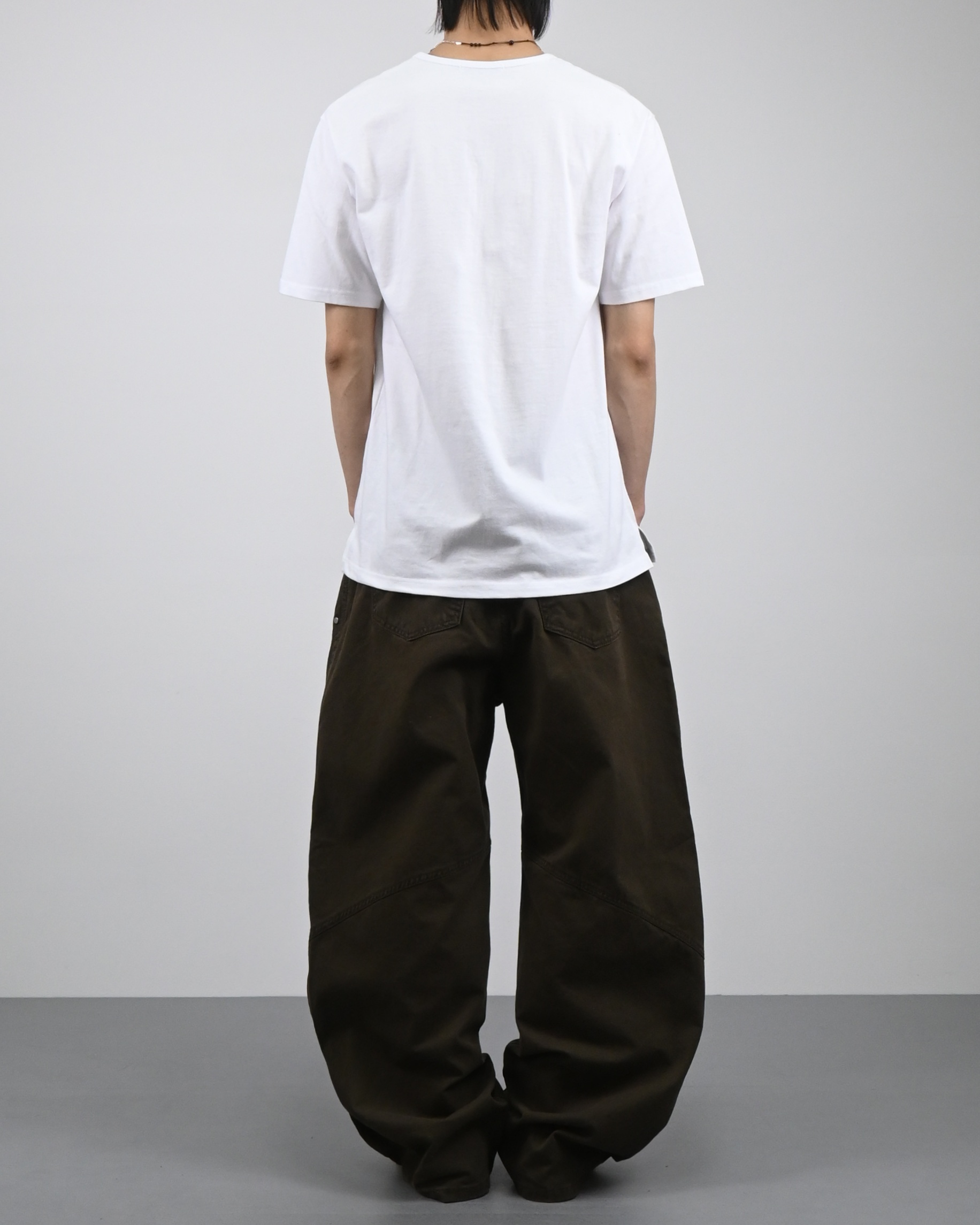 u-neck slit half t-shirt