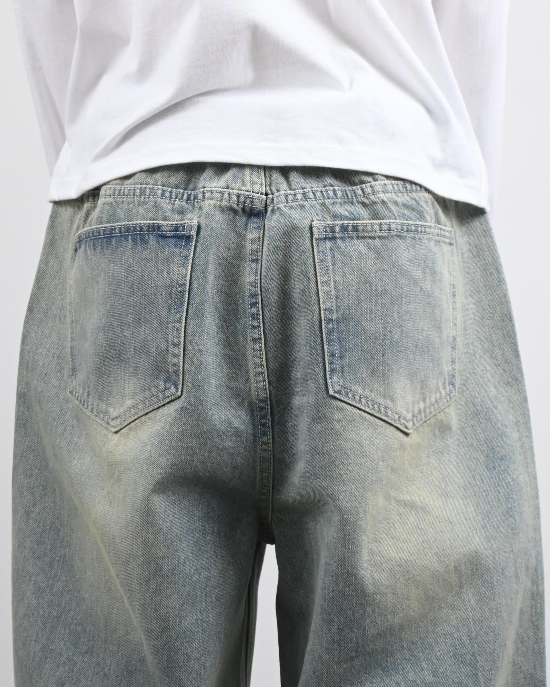 dart curved denim pants (light blue)