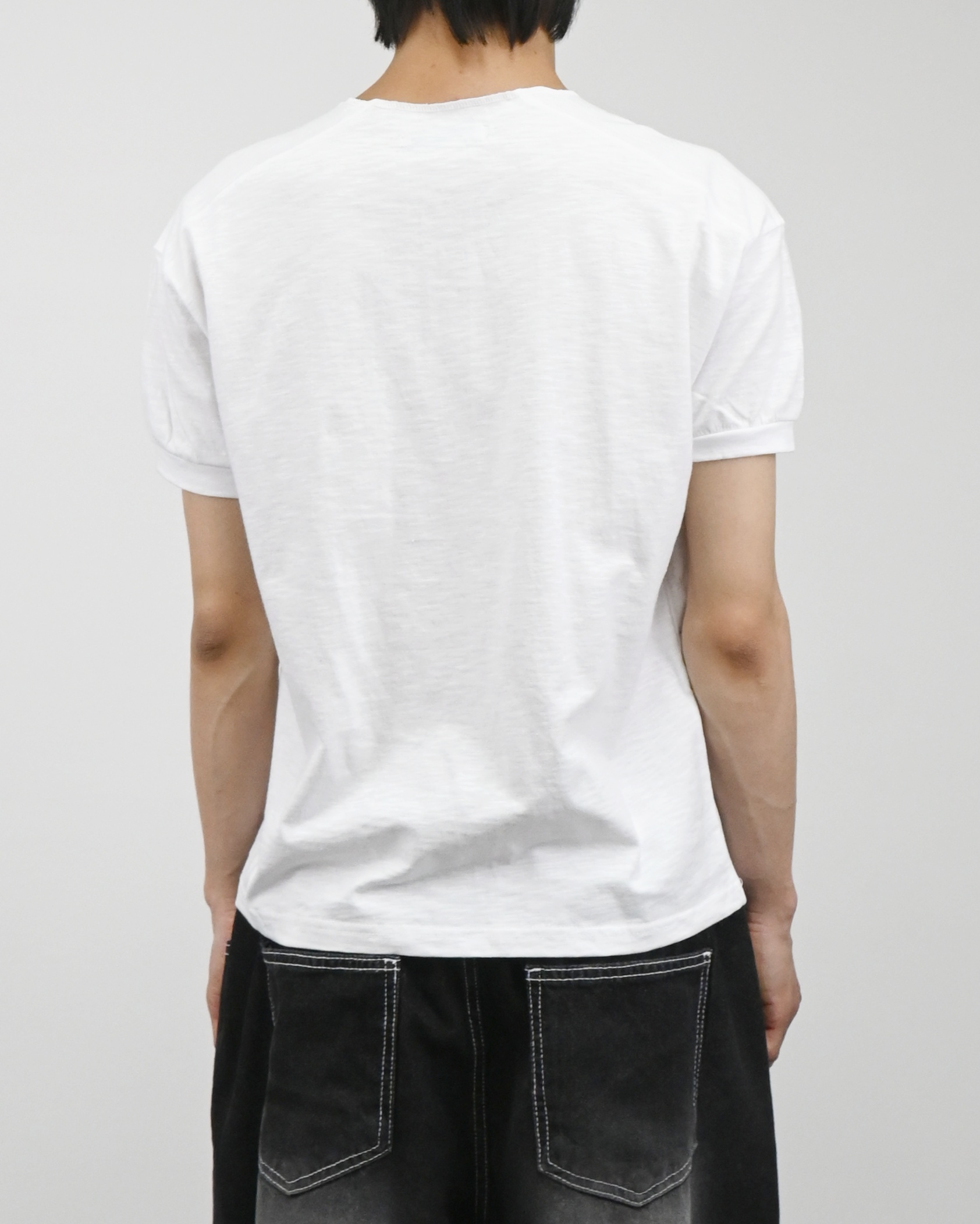 stitch henley neck half t-shirt