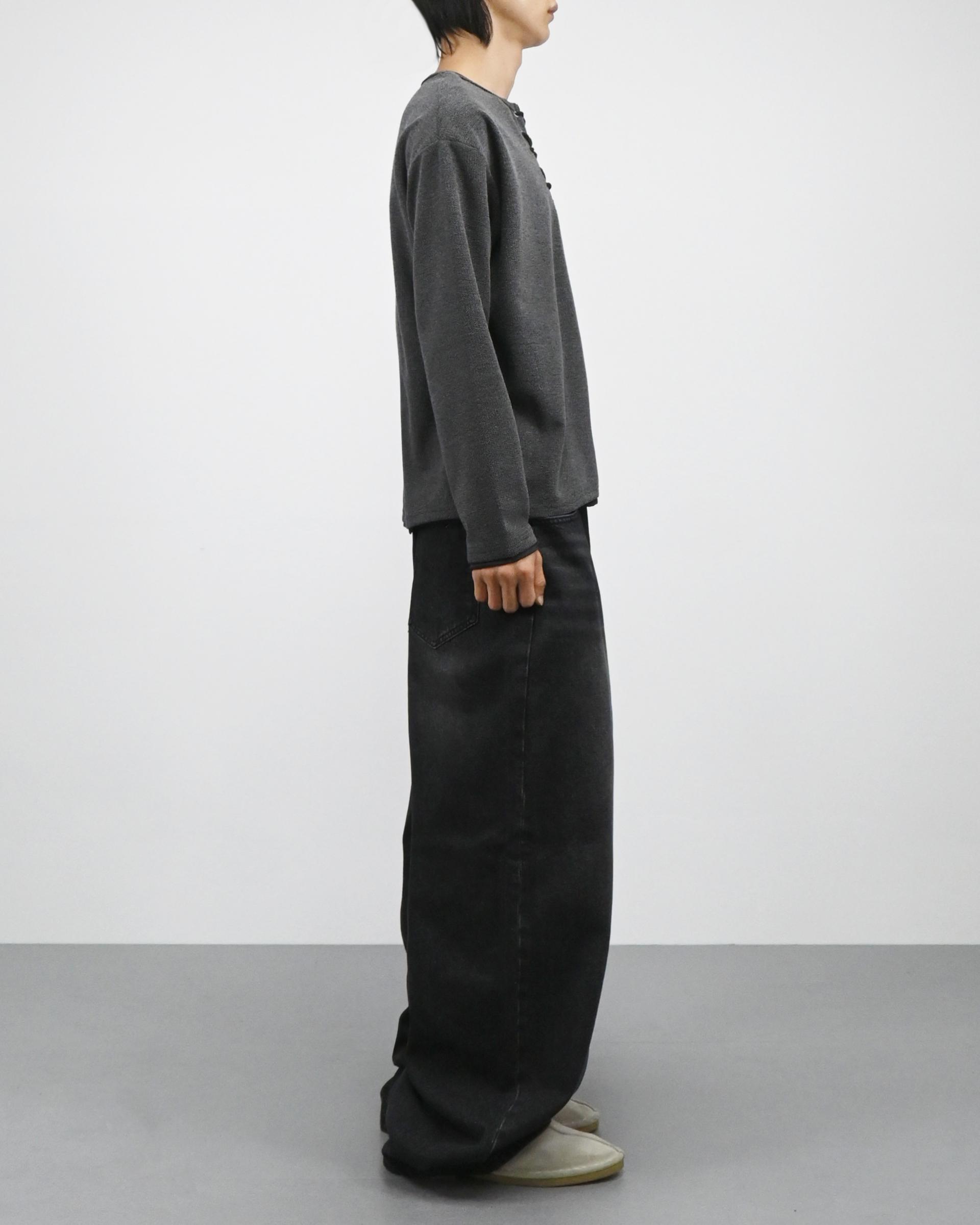 banding balloon denim pants