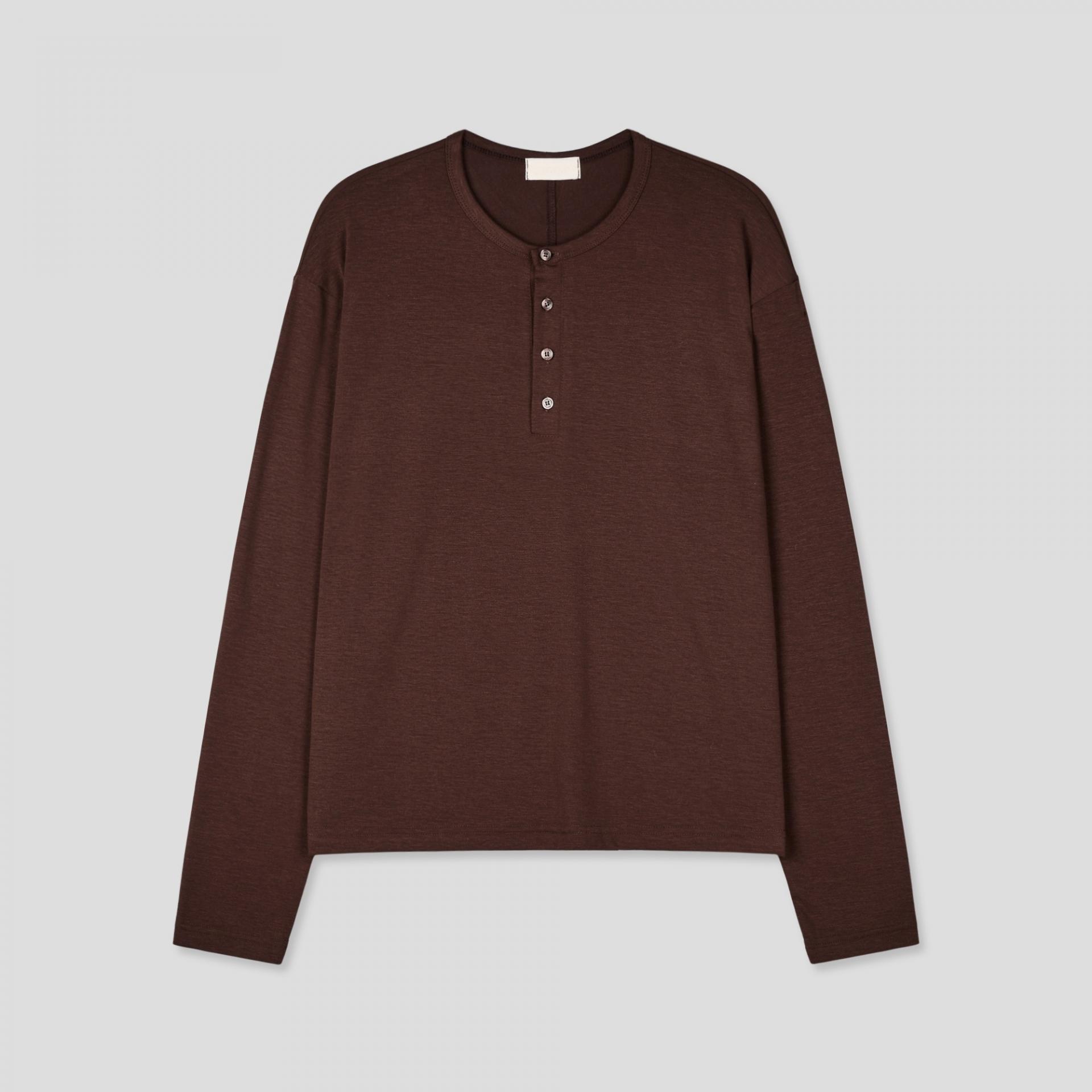 back slit henley neck t-shirts