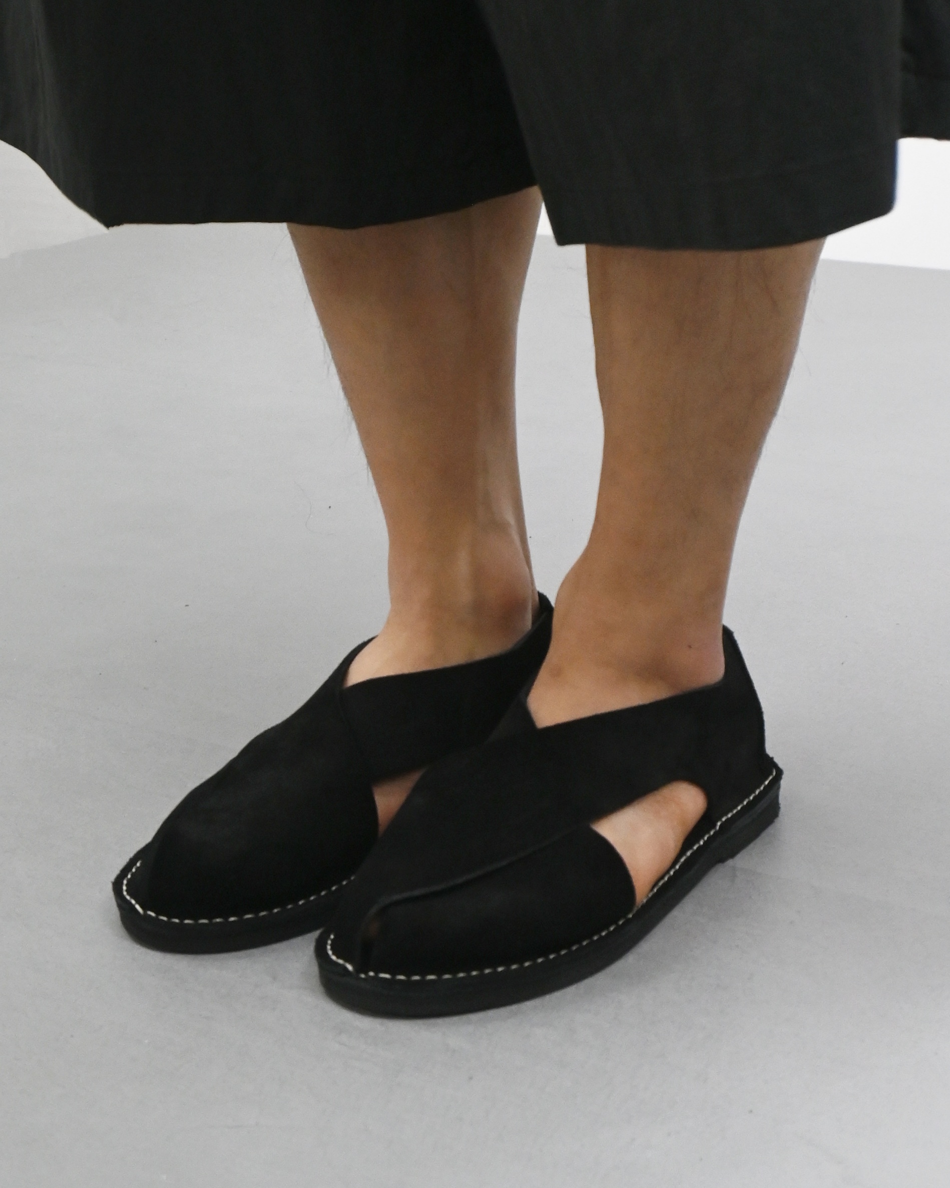 suede cross wrap sandals