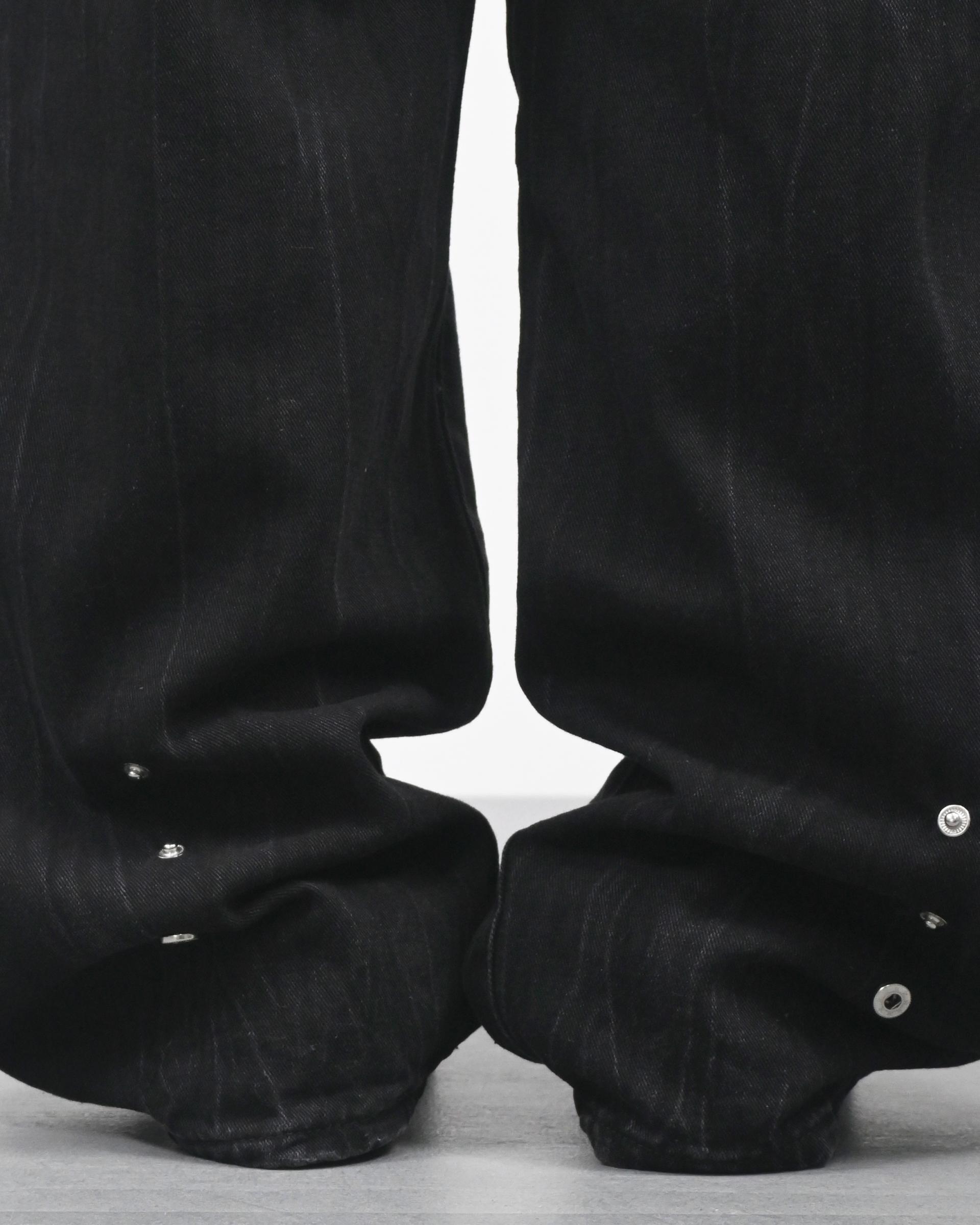 snap creased balloon denim pants