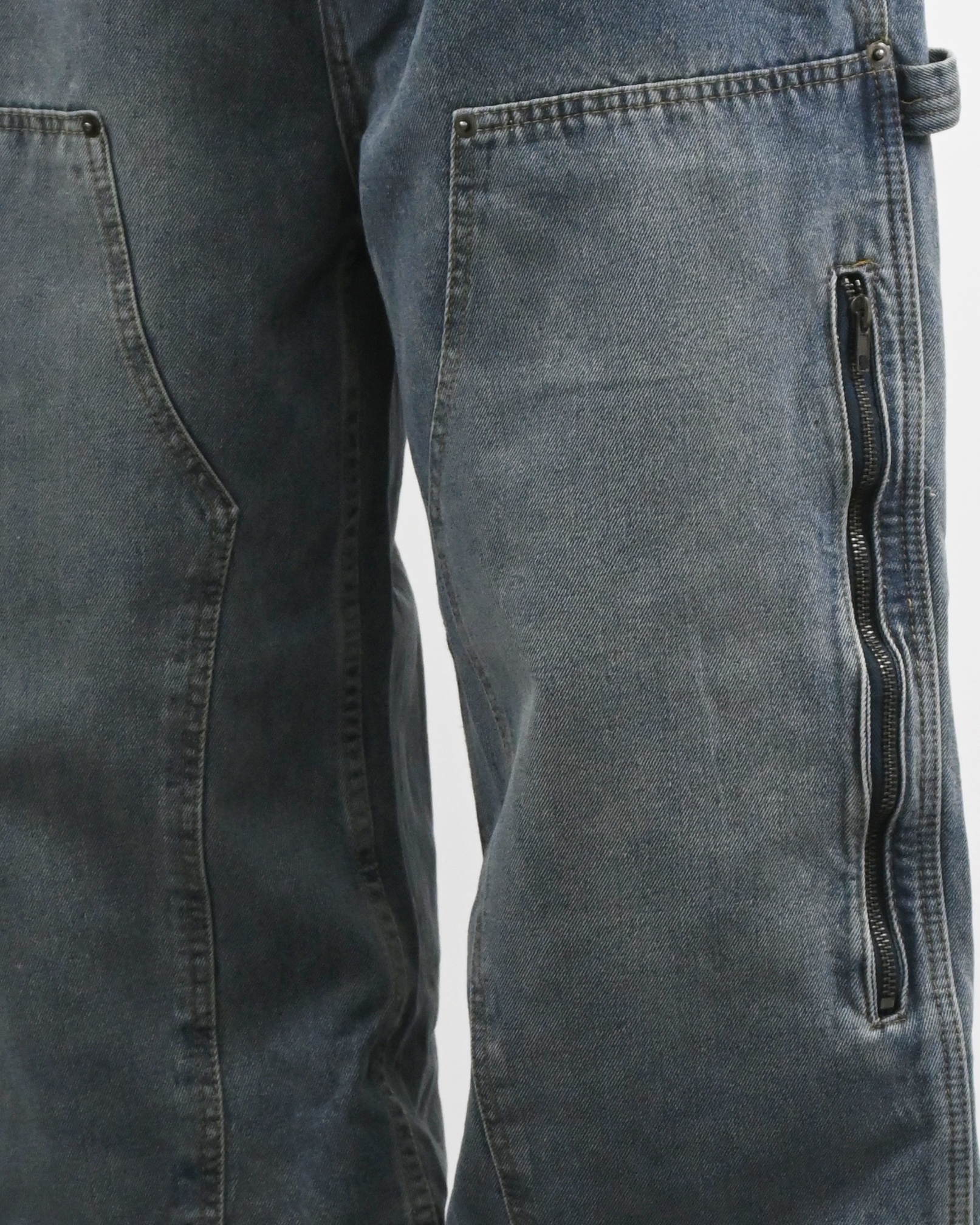 zipper carpenter denim pants