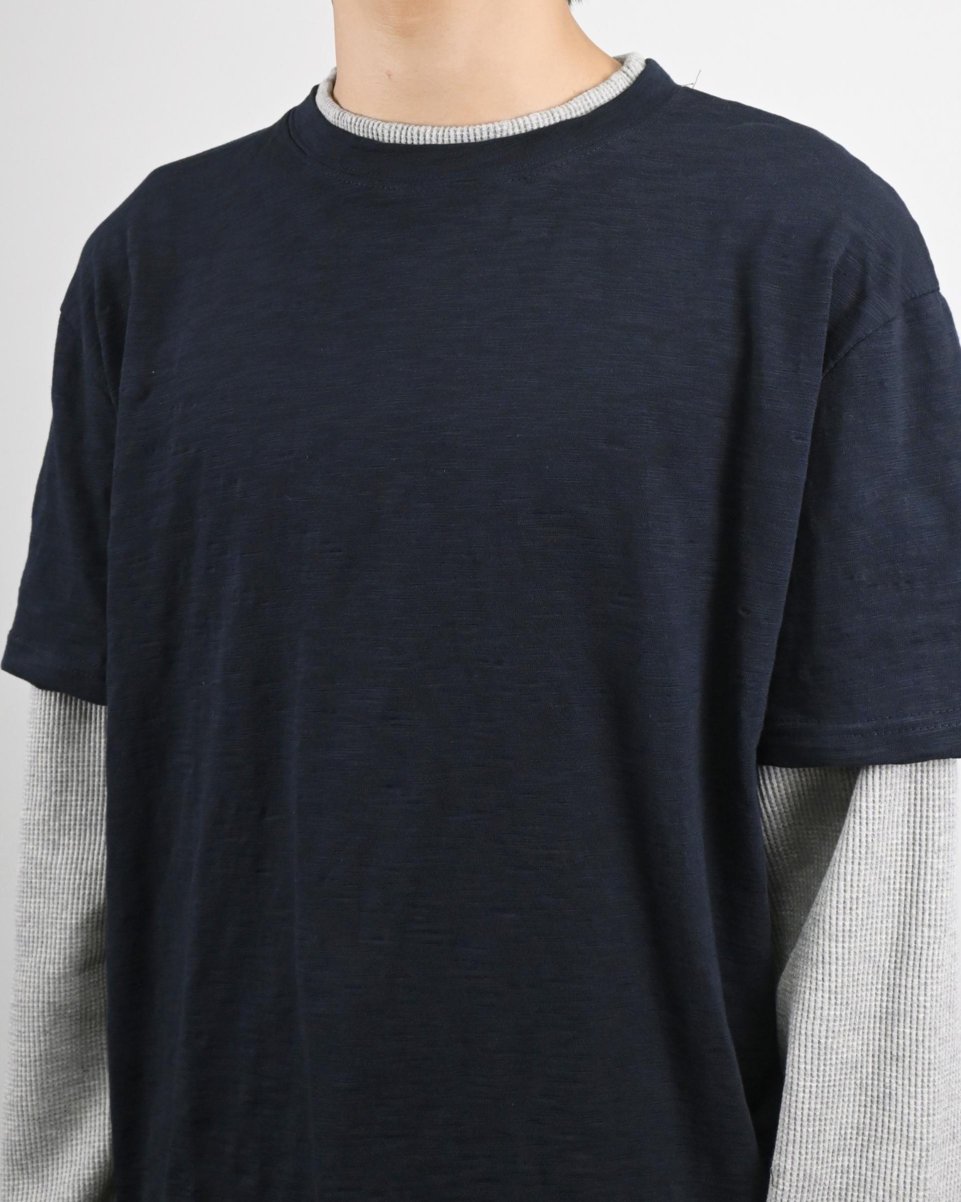 slub waffle layered t-shirt
