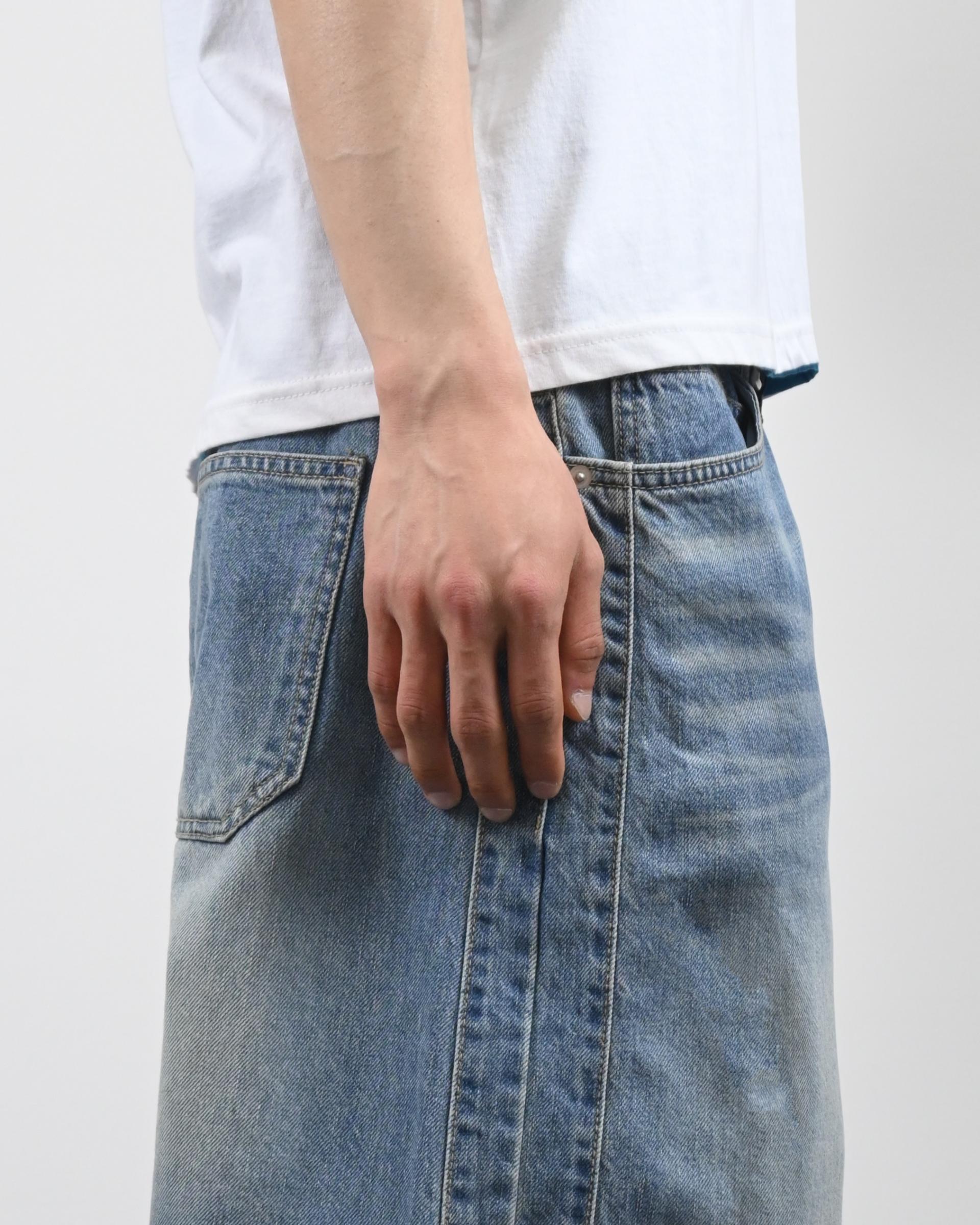 snap track denim pants