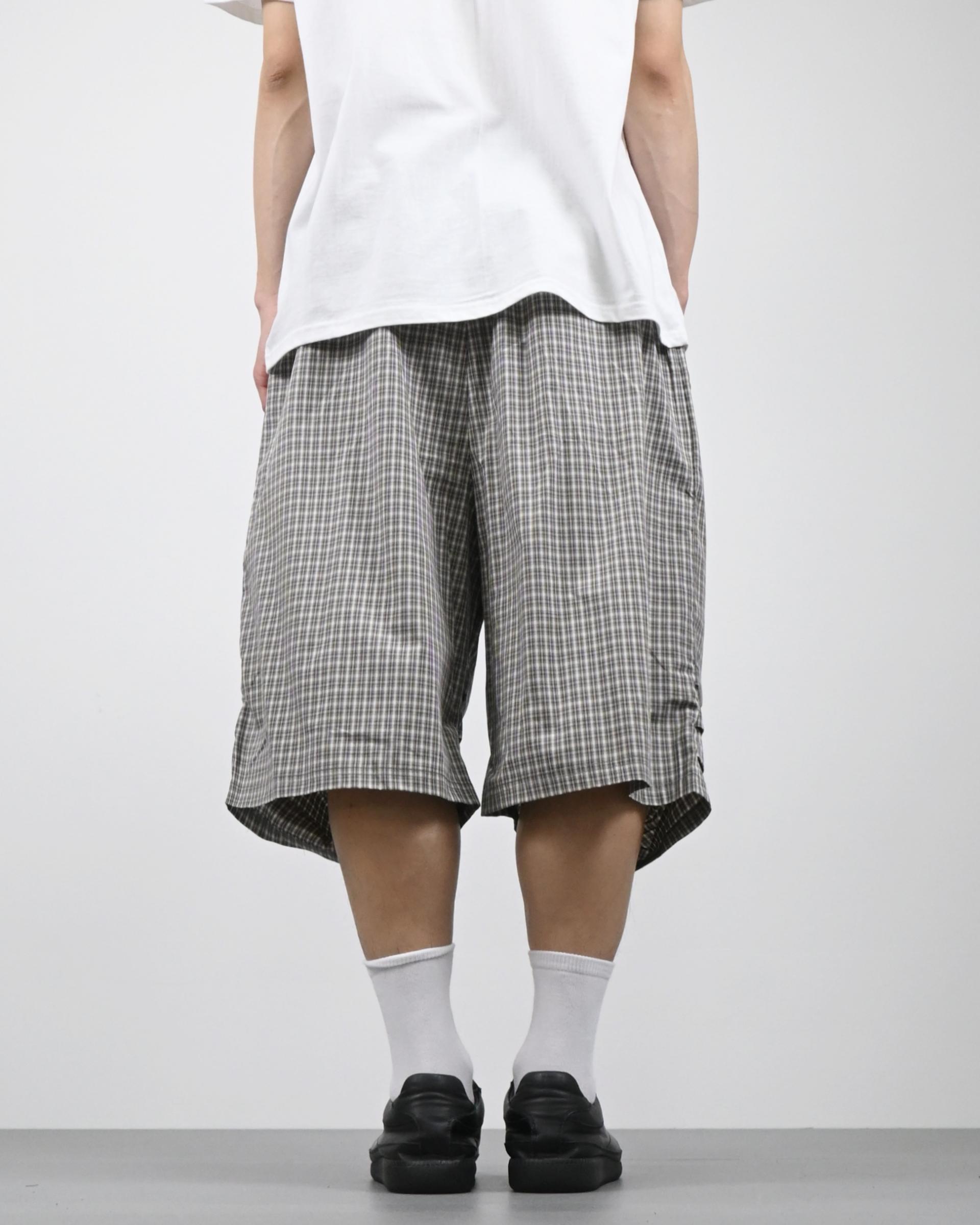 checkered bermuda cotton pants