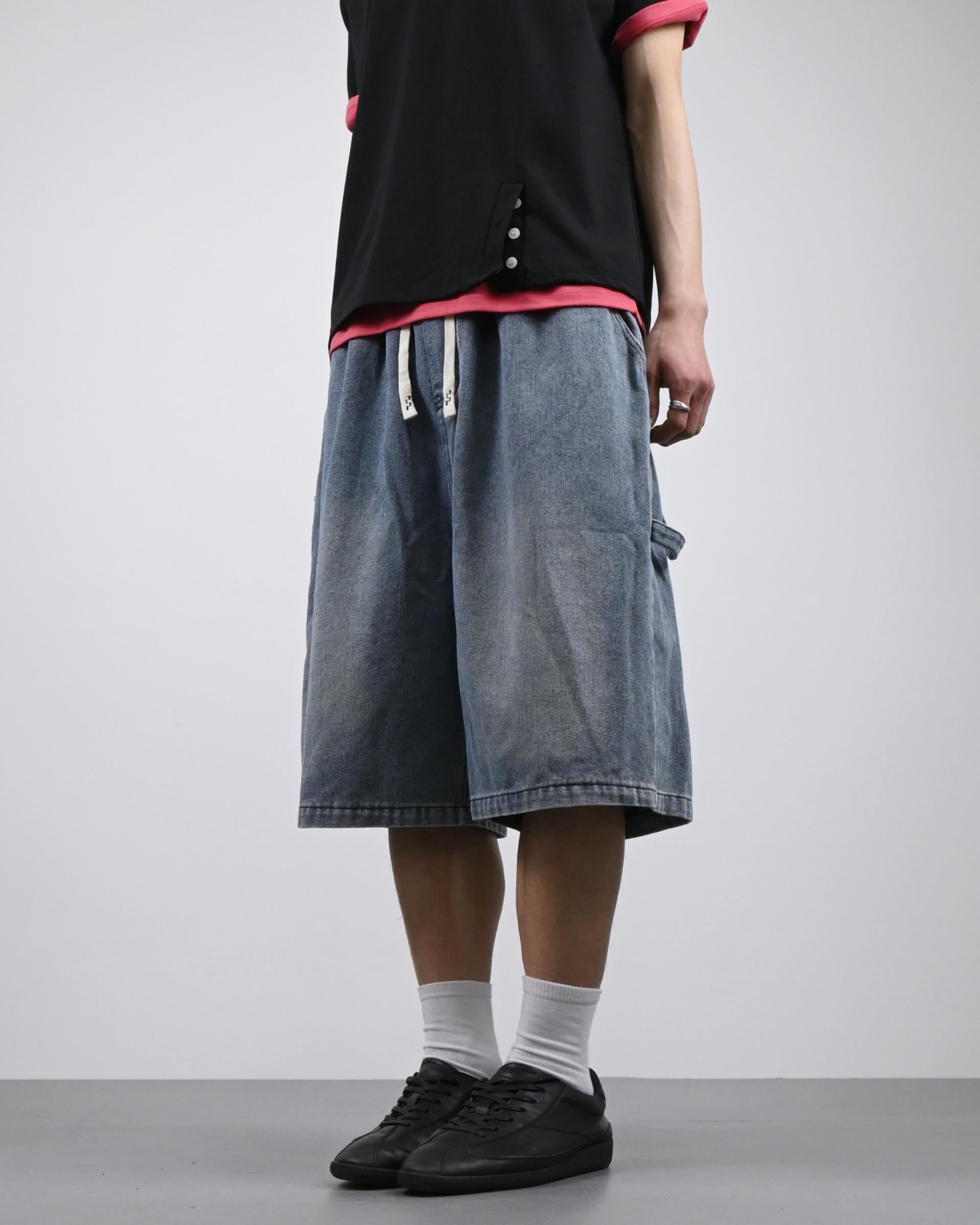 banding vintage carpenter bermuda denim pants