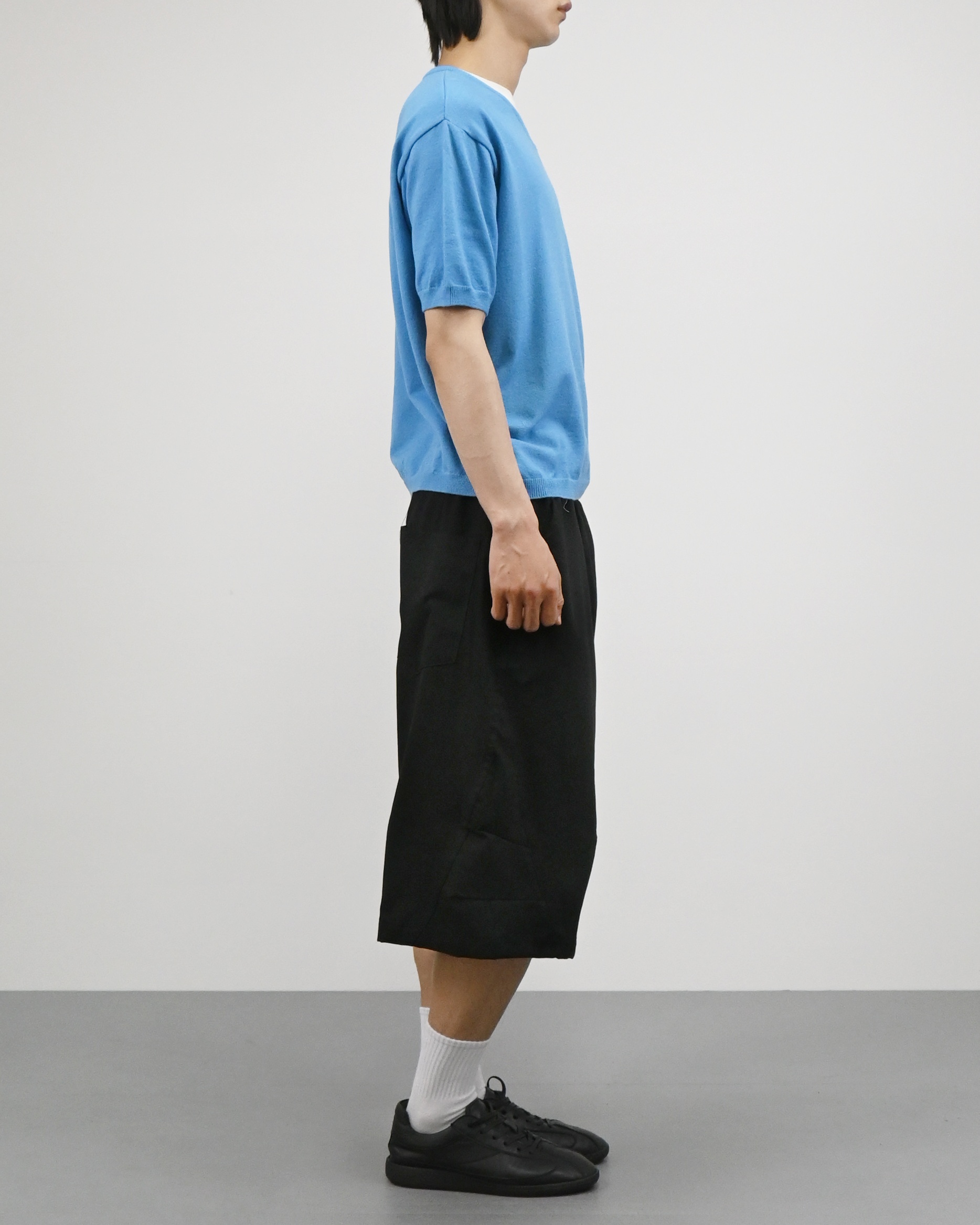 v-neck layered half knit