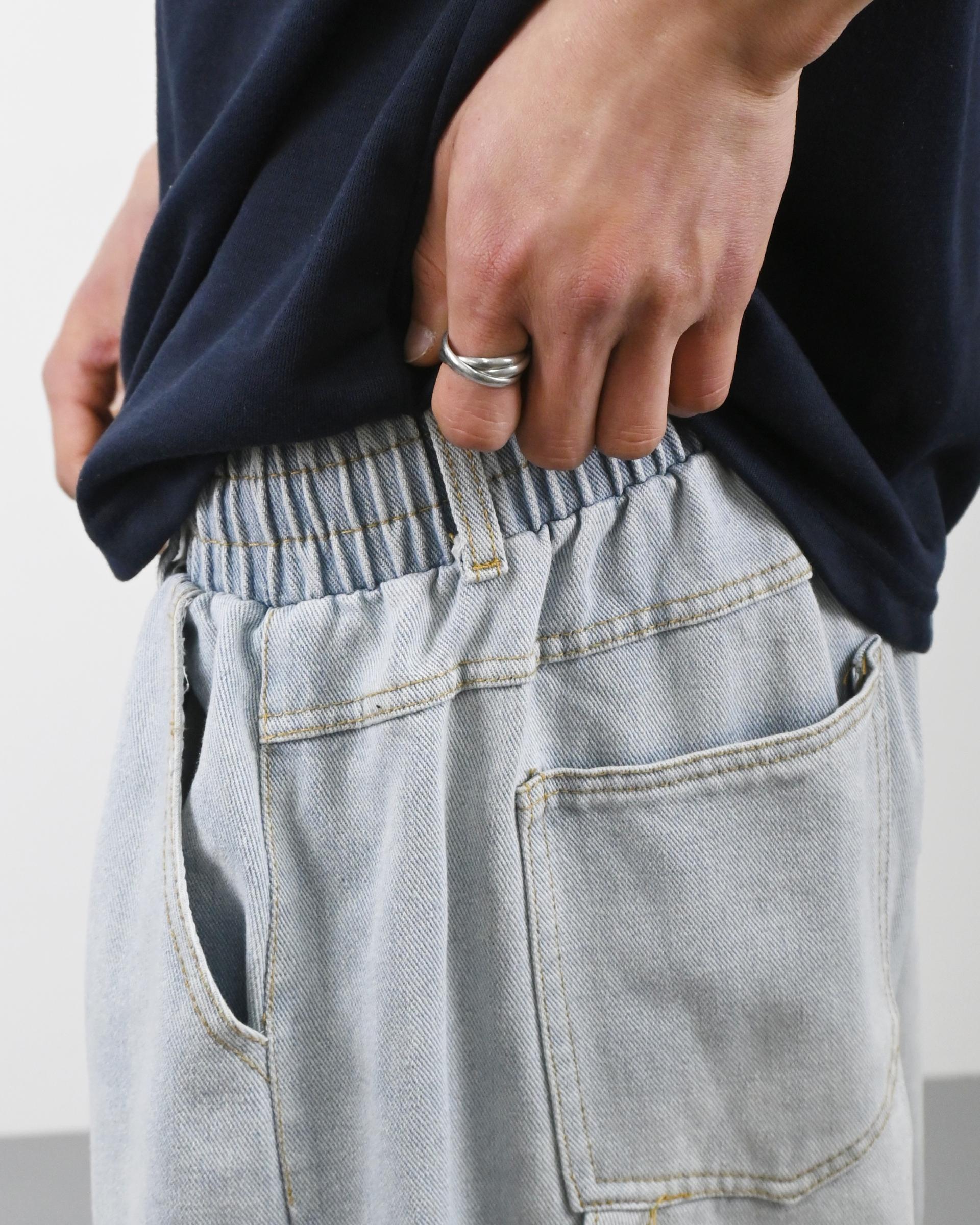 banding vintage carpenter bermuda denim pants